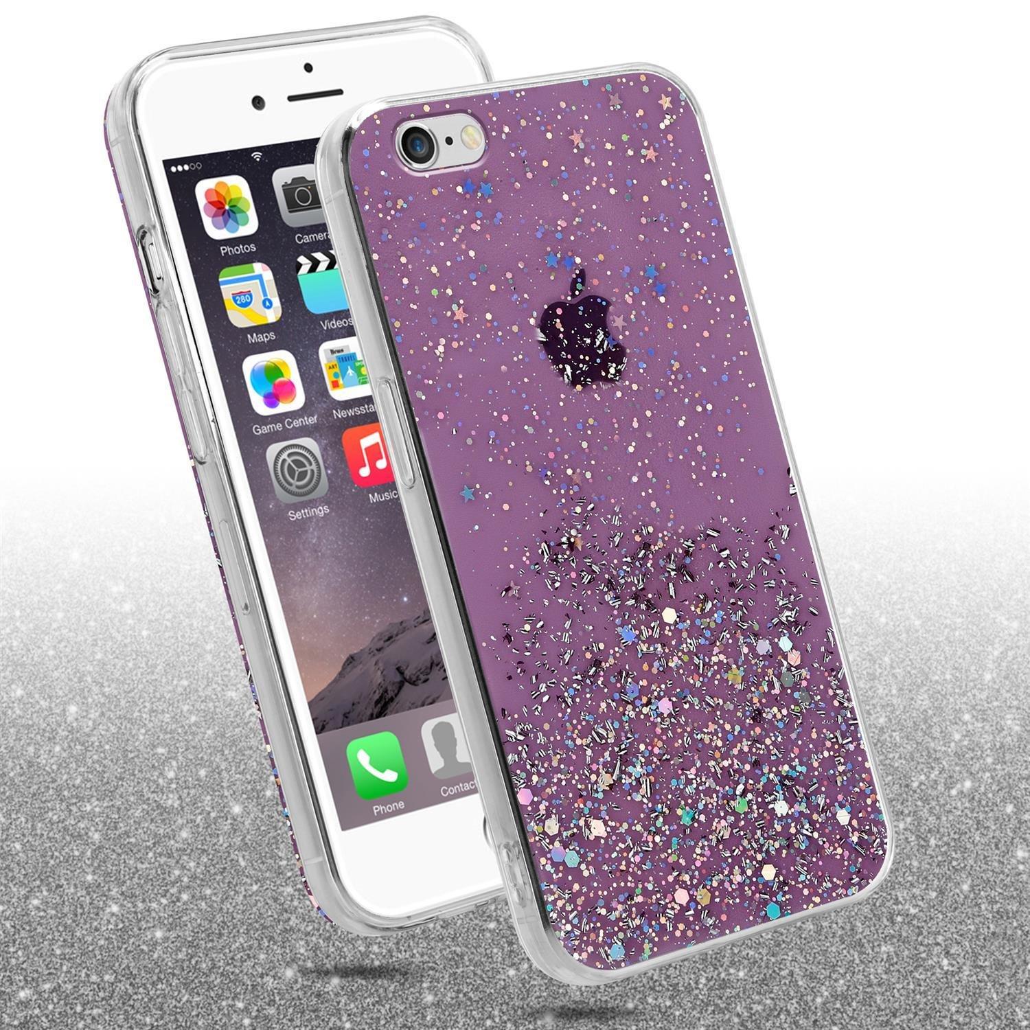 Cadorabo Hülle für Apple iPhone 6 PLUS 6S PLUS TPU Silikon mit funkelnden Glitter