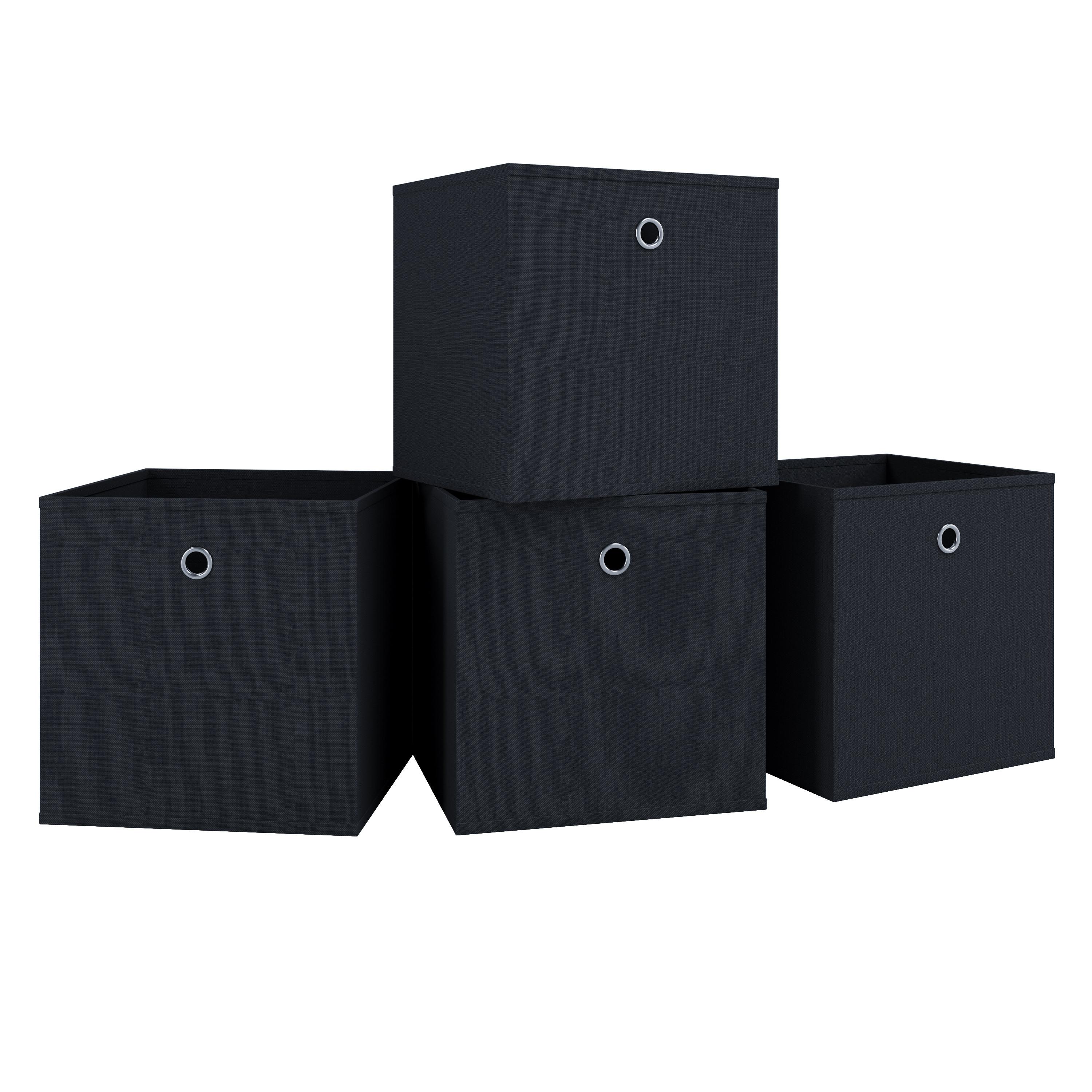 VCM 4er Set Faltbox | Klappbox Stoff Kiste | Faltschachtel | Maße ca. H. 28 x B. 27 x T. 27 cm | Regalbox - Boxas
