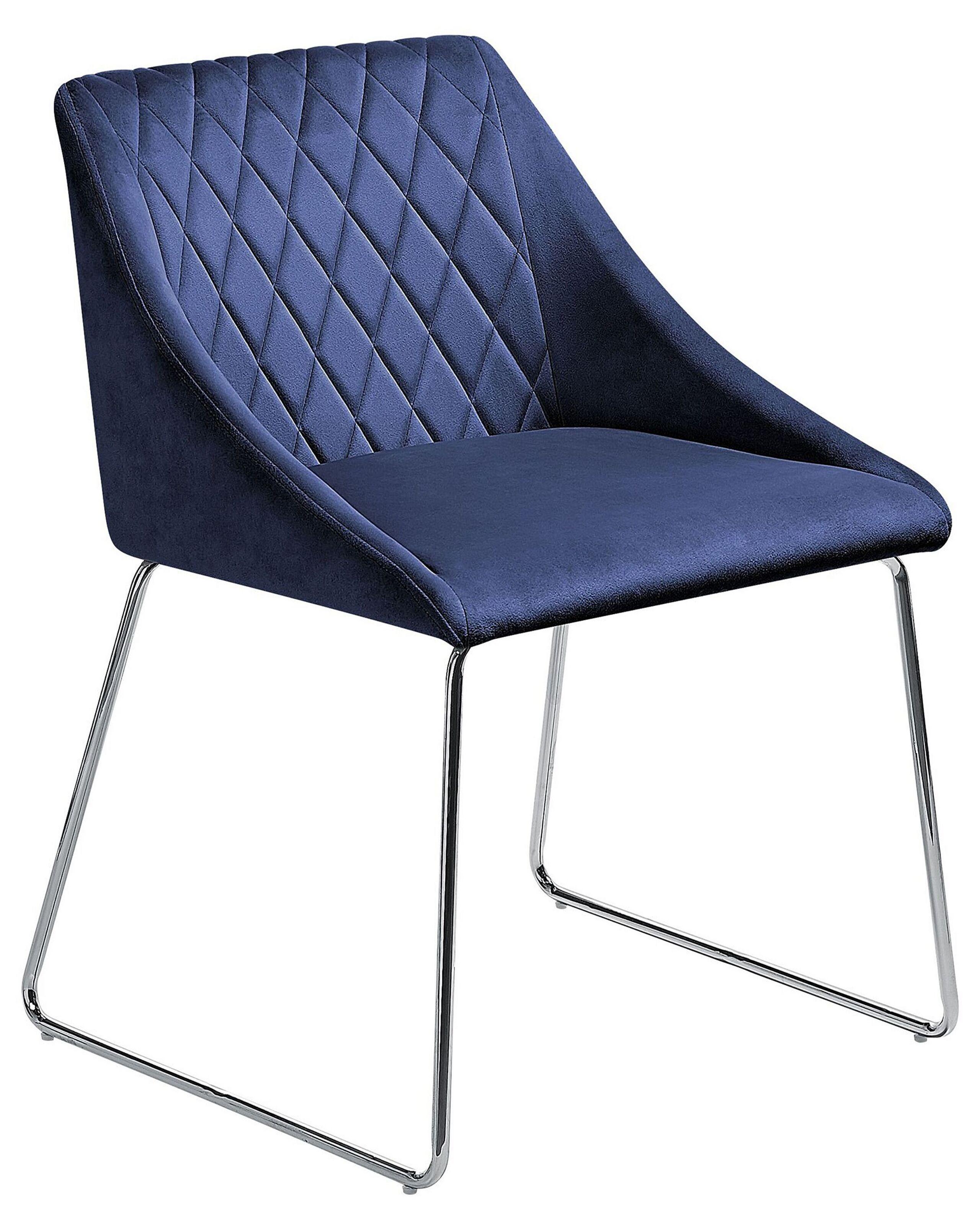 Beliani Esszimmerstuhl 2er Set aus Samtstoff Retro ARCATA