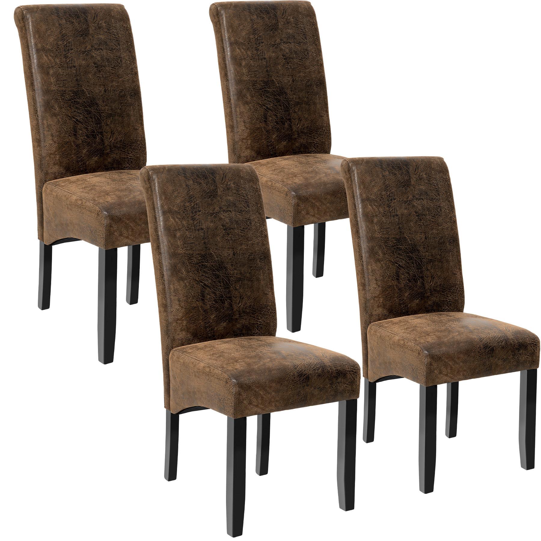 Tectake Esszimmerstuhl aus massivem Hartholz