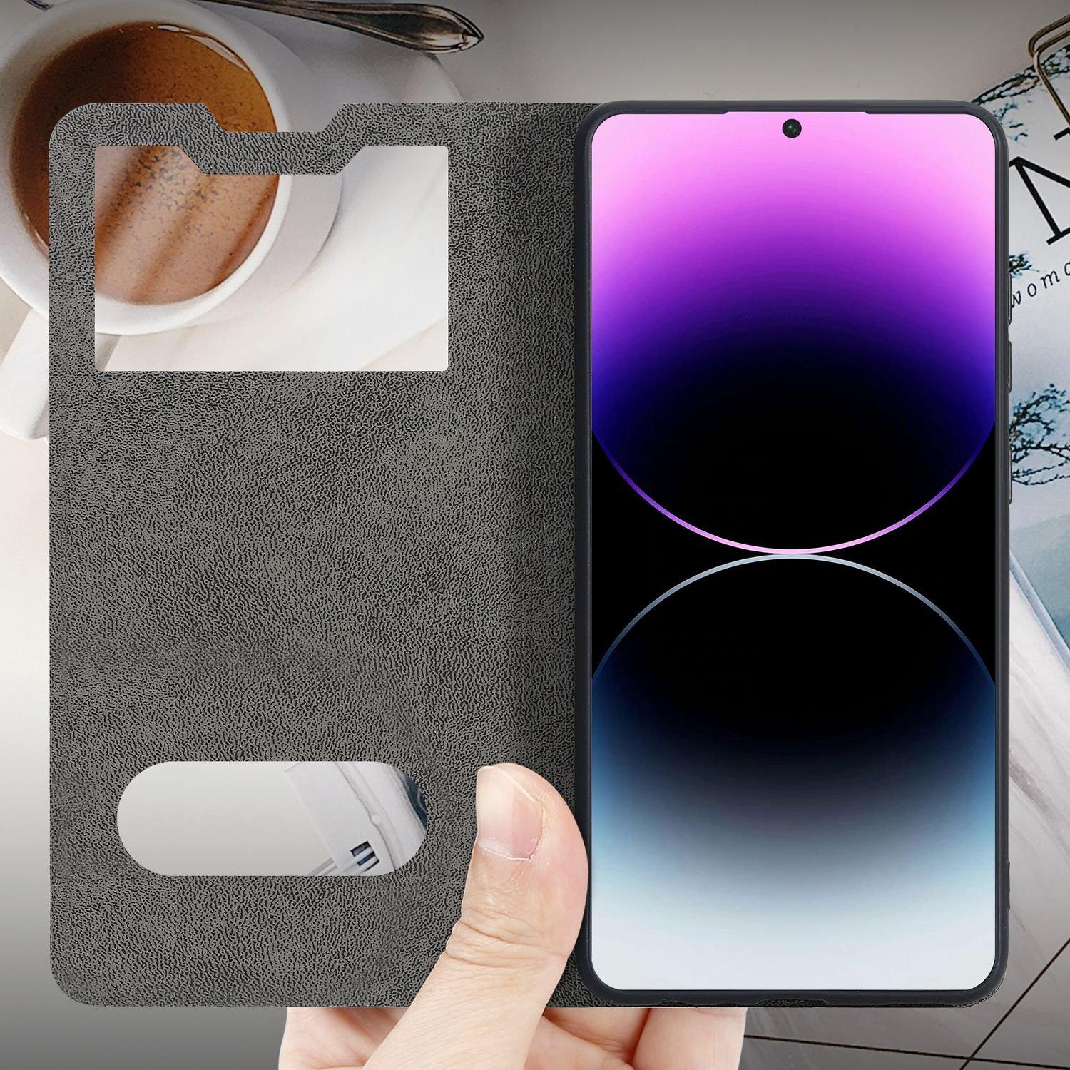 Cadorabo Hülle für Samsung Galaxy S21 PLUS Magnetverschluss, 2 Sichtfenstern
