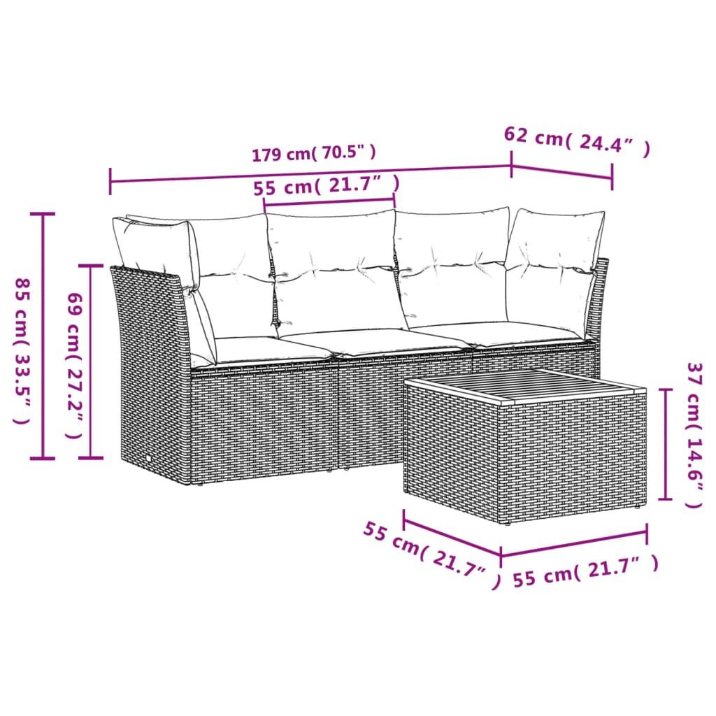 VidaXL Garten sofagarnitur poly-rattan