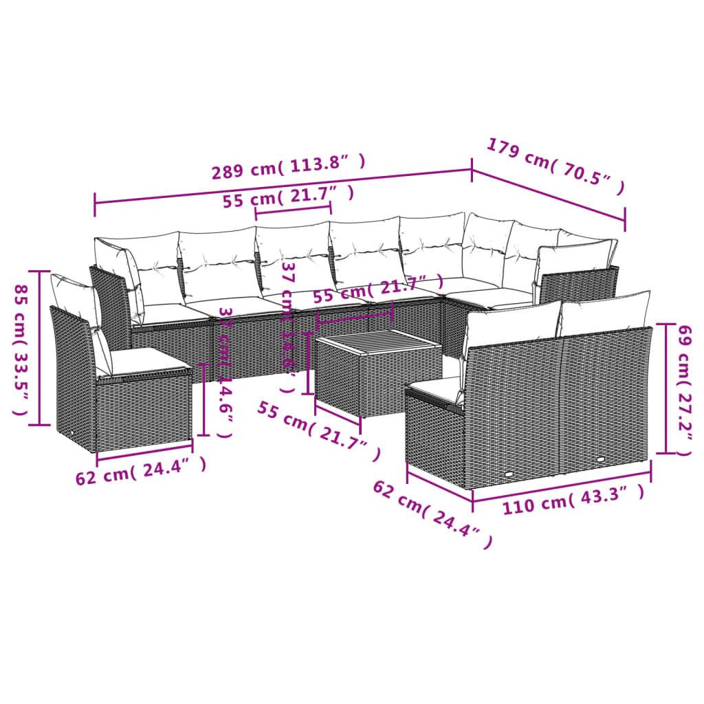 VidaXL Garten sofagarnitur poly-rattan