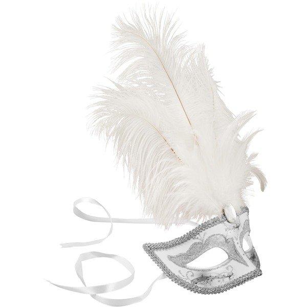 Tectake Venezianische Maske mit Federn
