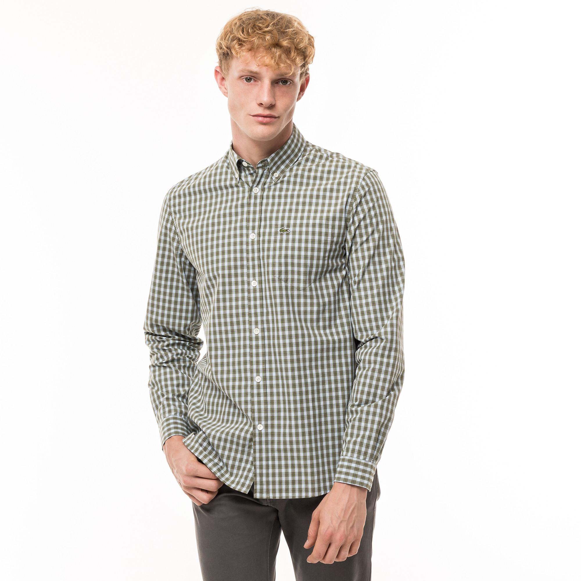 LACOSTE Kariertes Regular Fit Langarmhemd