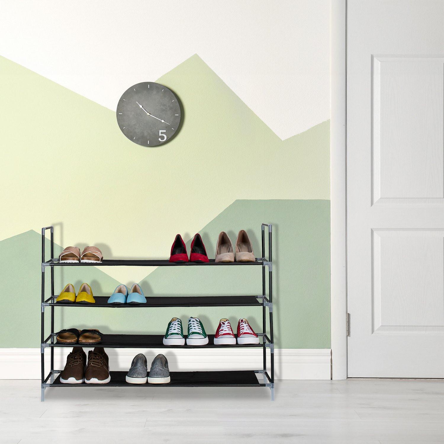 Northix Schuhregal mit Stoffebenen 1 m