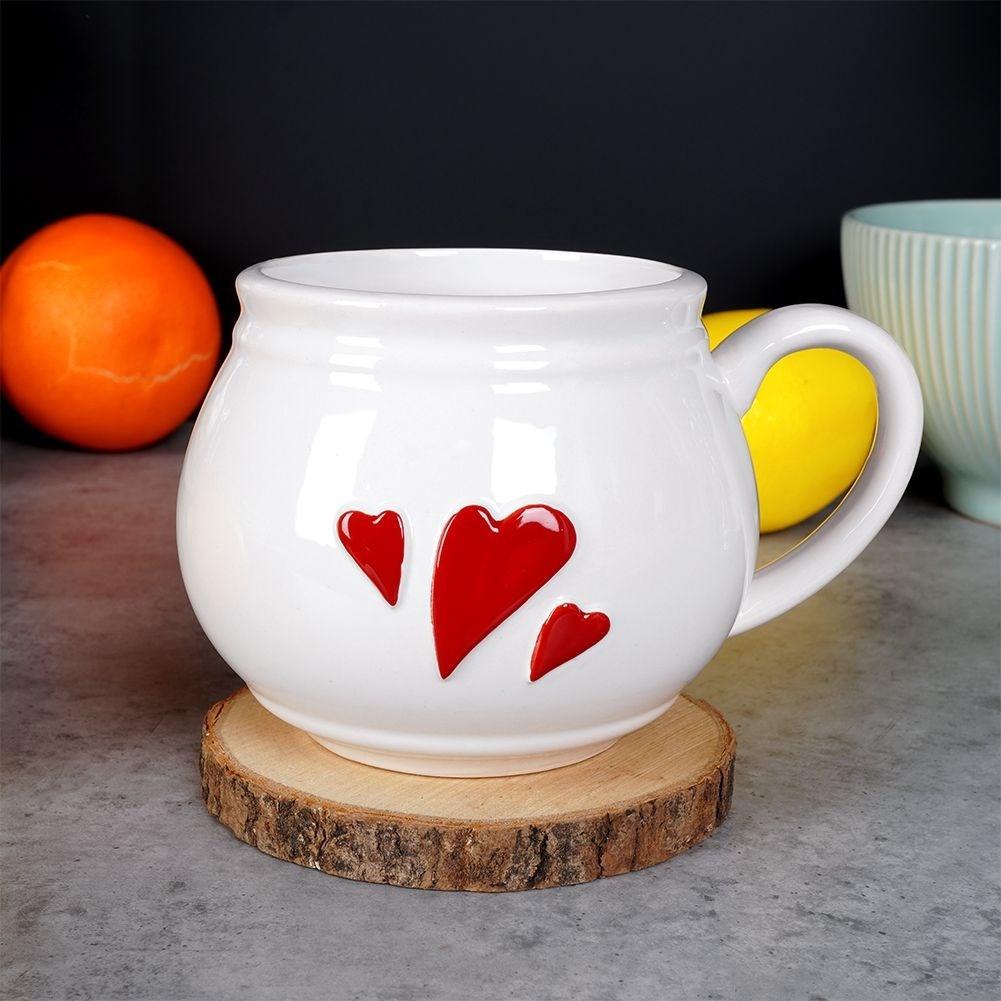 Orion Keramiktasse mit Dekor, angenehmer Henkel, spülmaschinenfest