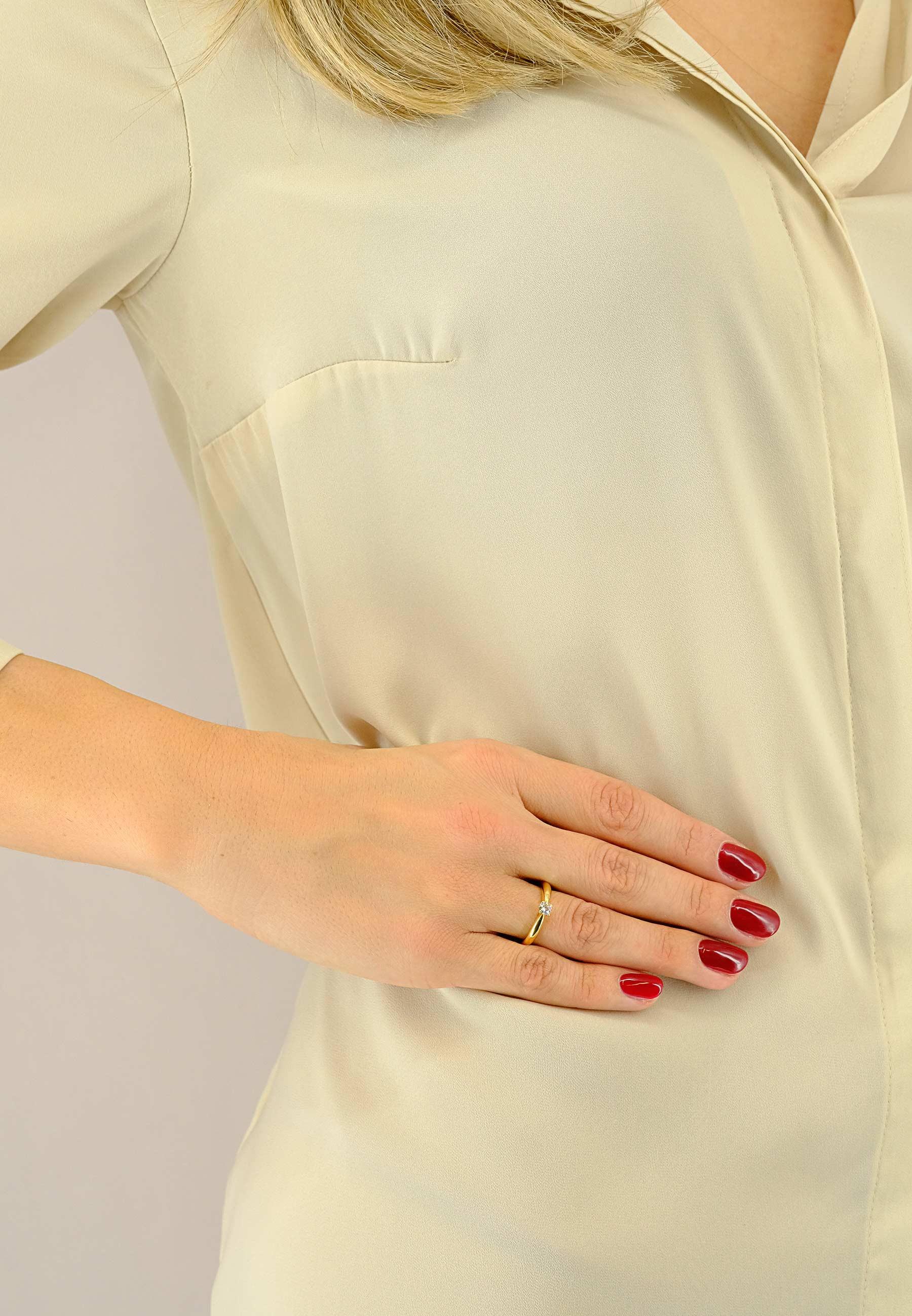 MUAU Schmuck Solitaire Ring Diamant 0.25ct. Gelbgold 750