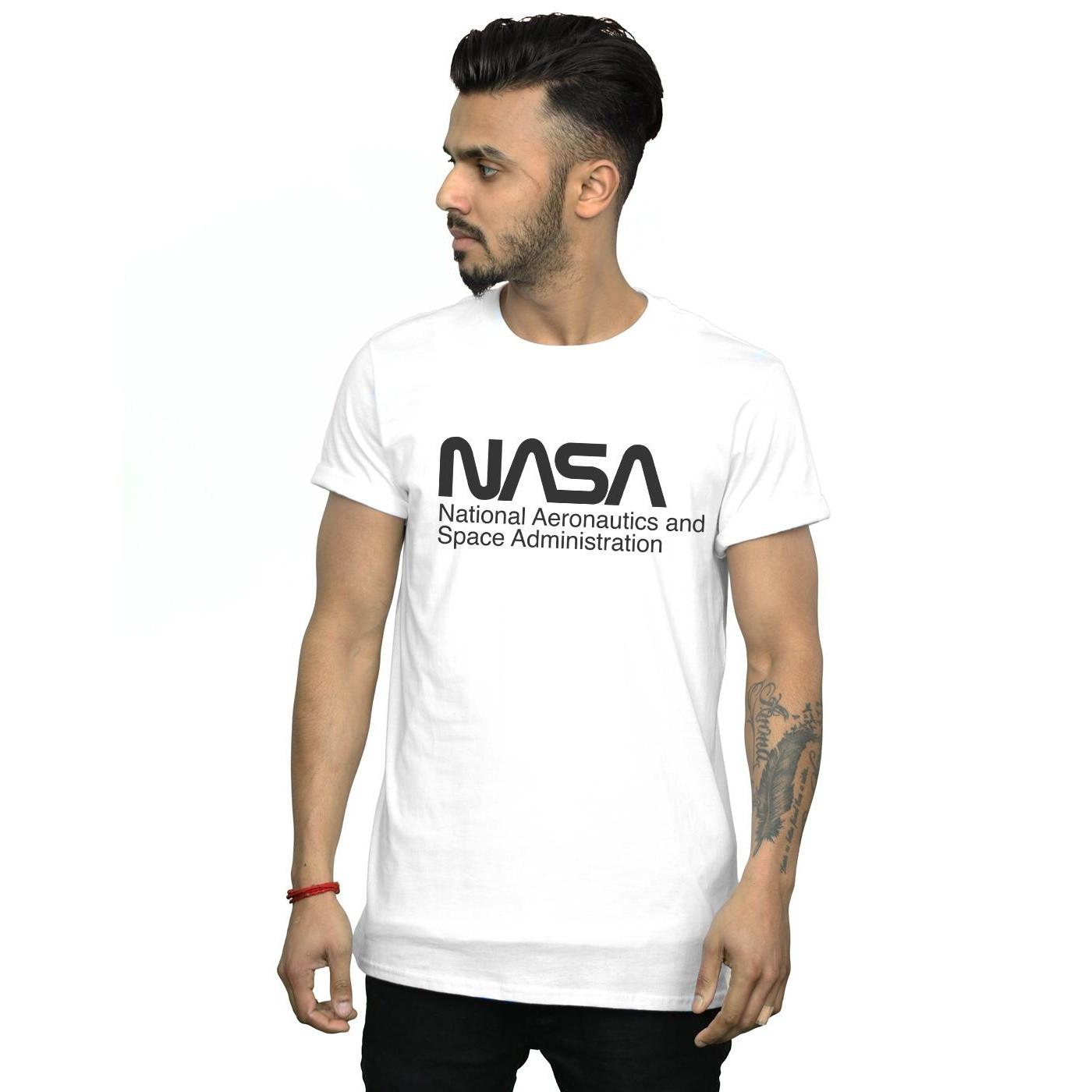 Nasa Logo Print Kurzarm T-Shirt