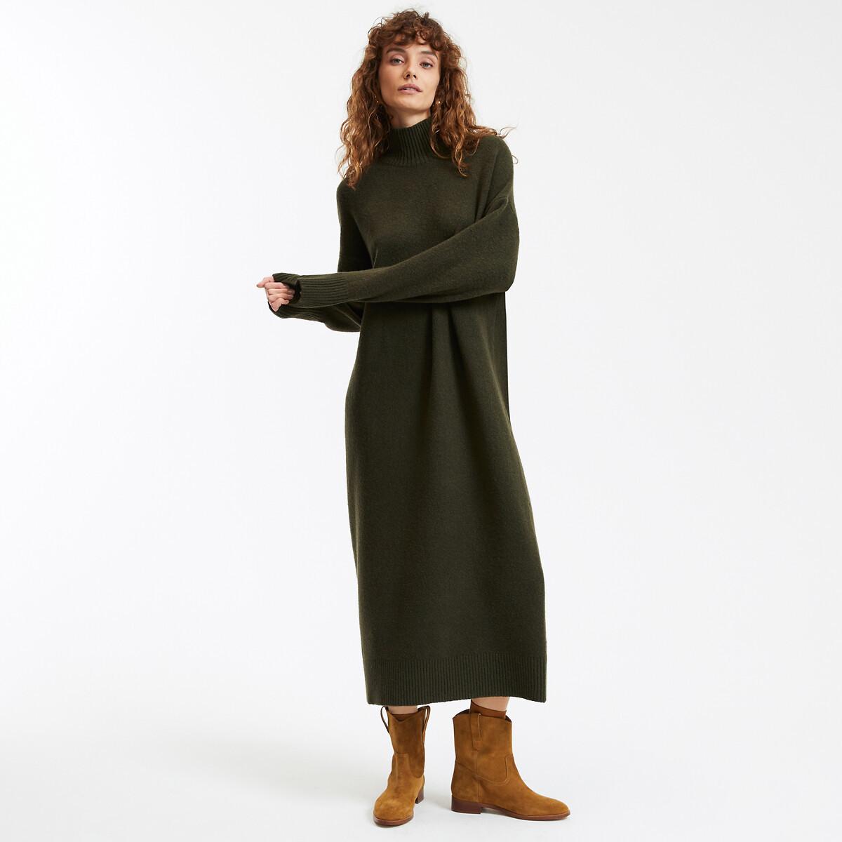 La Redoute Collections Langärmeliges Strickkleid mit geradem Schnitt