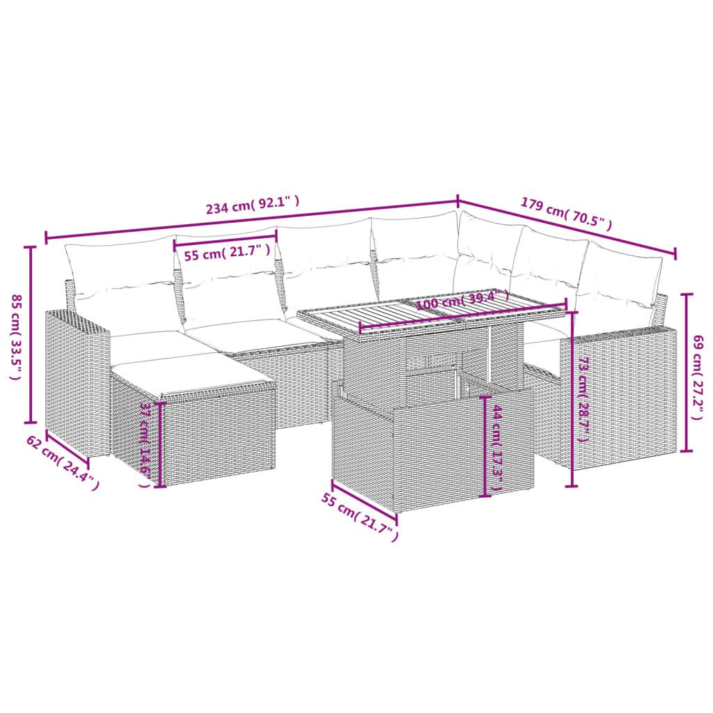 VidaXL Garten sofagarnitur poly-rattan