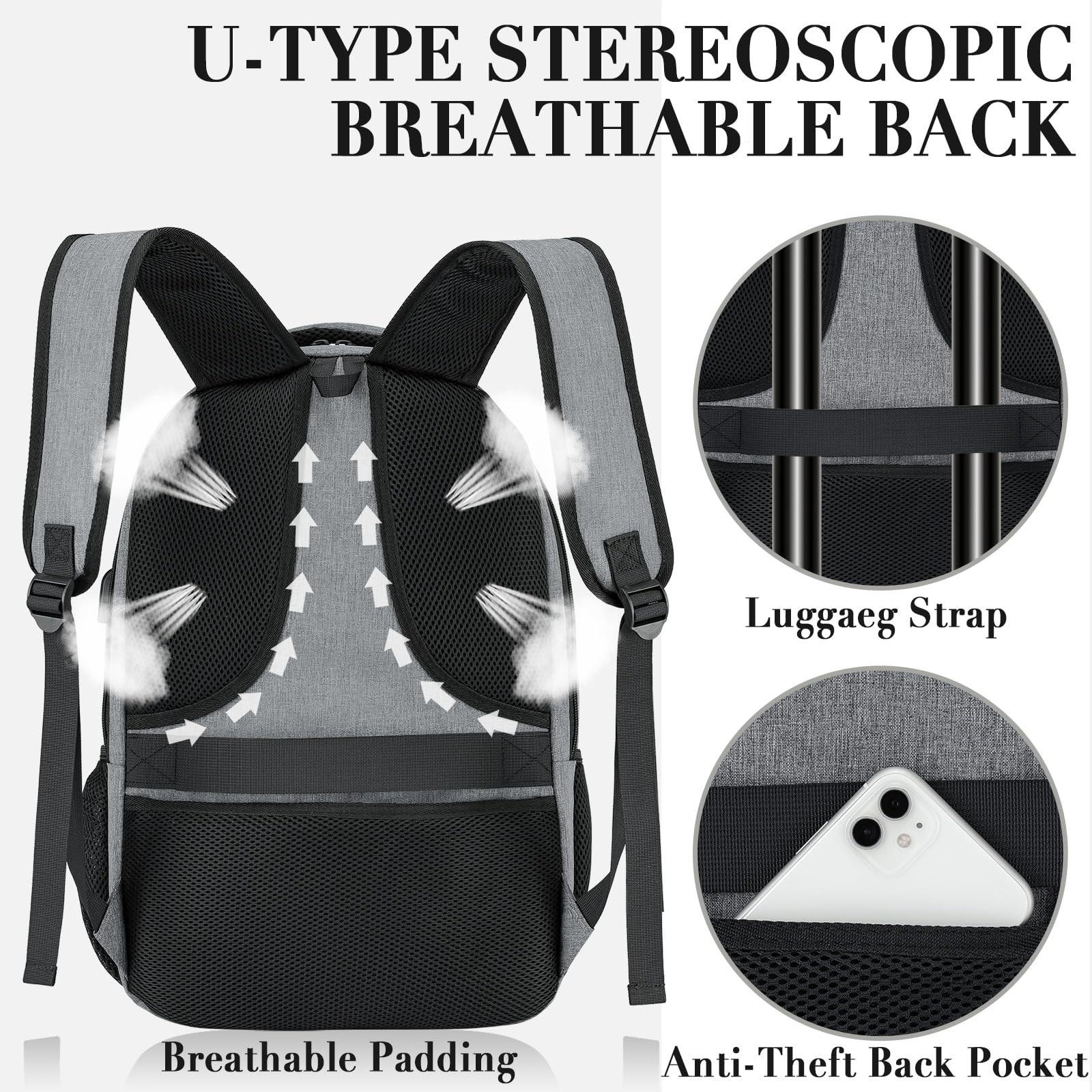 Only-bags.store Rucksack, Schulrucksack wasserdicht Arbeit Laptop mit USB-Ladeanschluss, Reisen Wanderrucksack