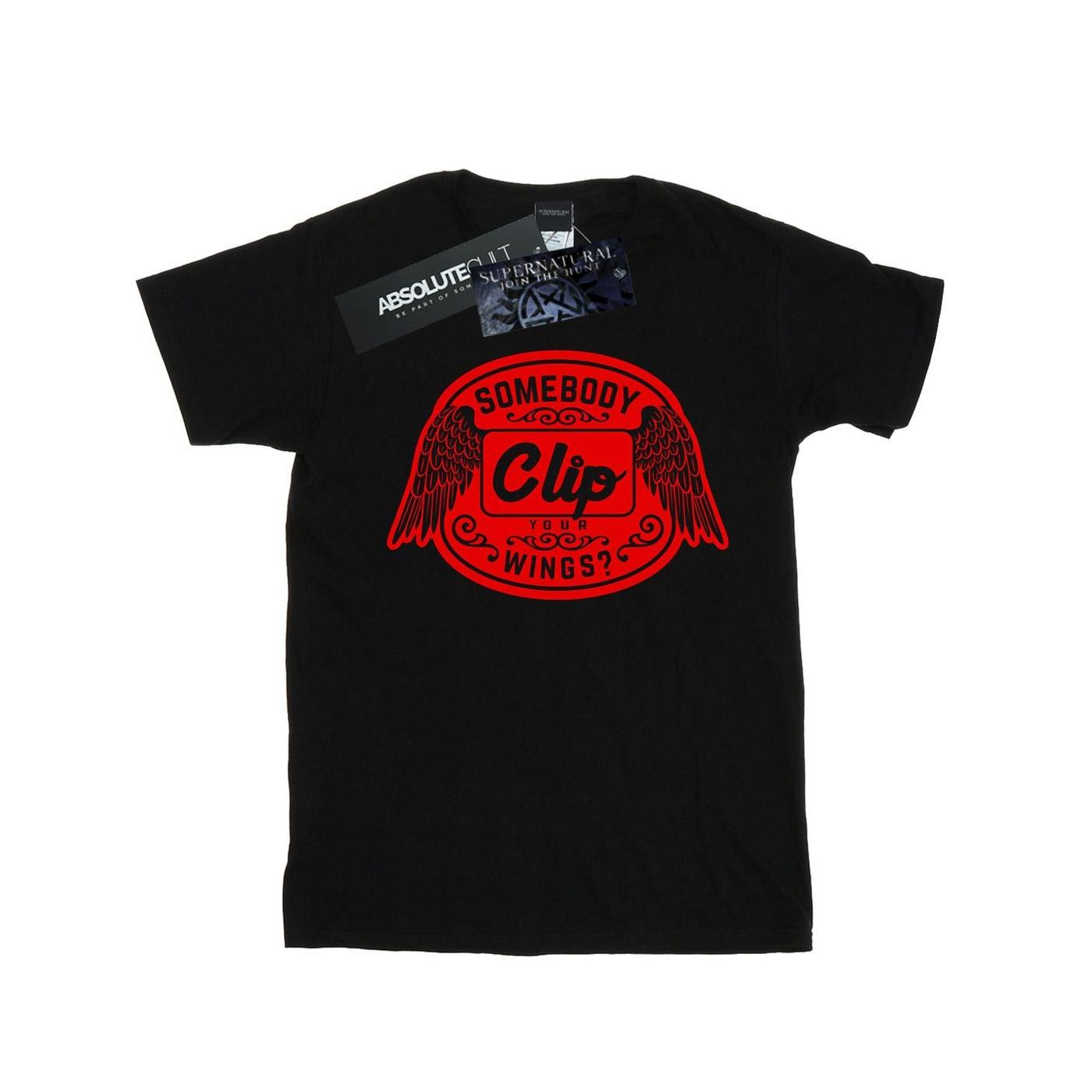 Supernatural Clip Your Wings Bedrucktes T-Shirt