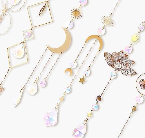 Alopini Sonnenfänger ,6 Stück Lotus Perlen Anhänger Dekoration,hängende Fensterdekoration,Kristall-Sonnenfänger