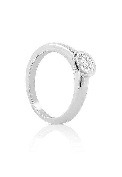 MUAU Schmuck Solitaire Ring Diamant 0.40ct. Weissgold 750