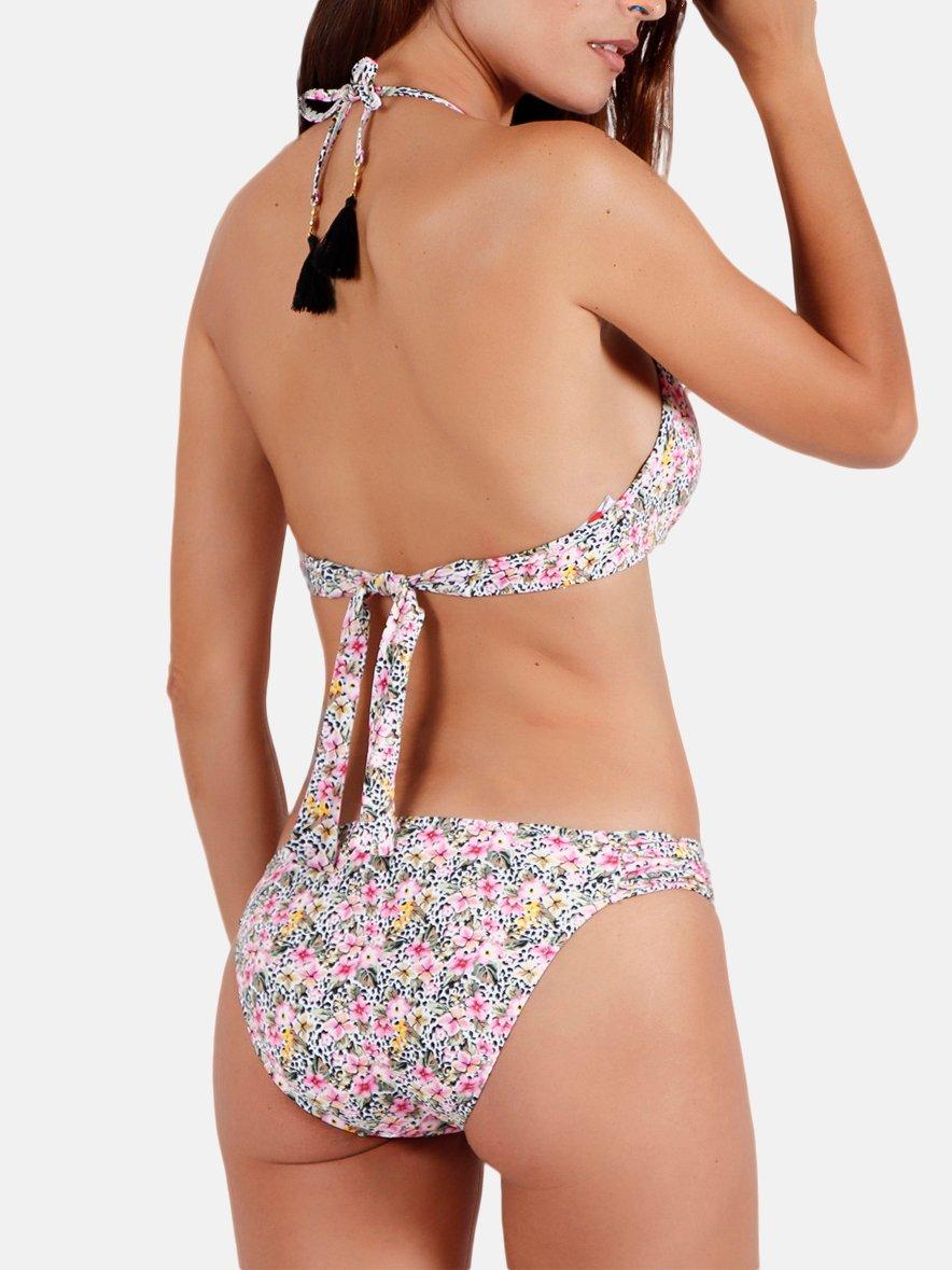 Admas 2-teiliges Bikini-Set push-up rückenfrei Skin Pink FLowers
