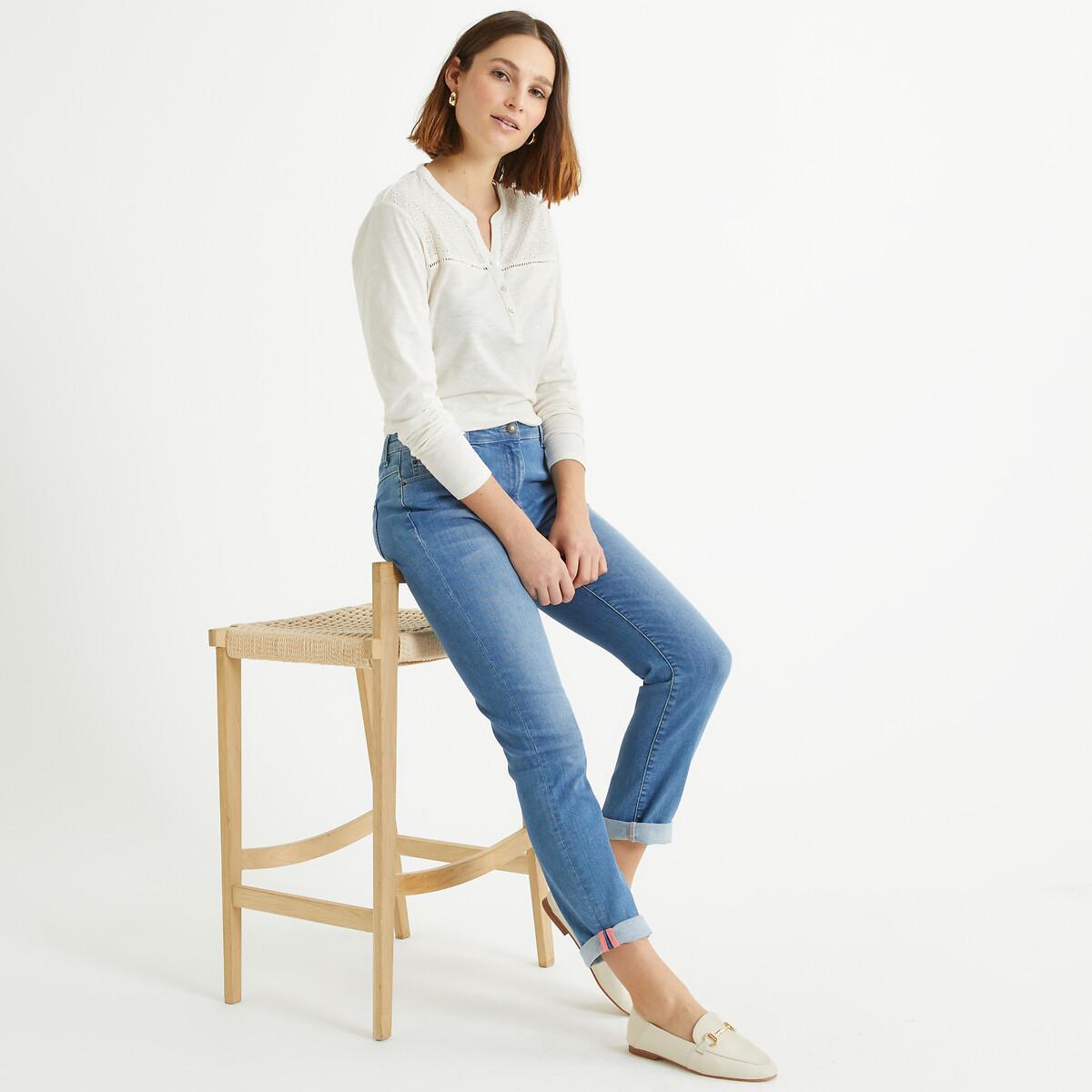 La Redoute Collections Regular Fit Straight Leg Stretch-Denim Jeans