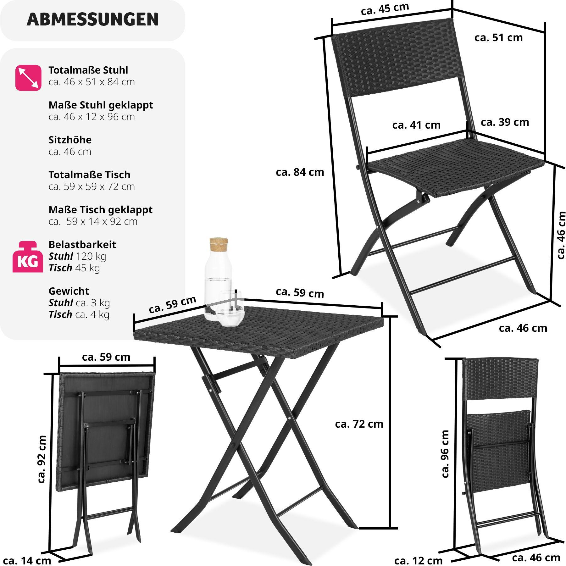 Tectake Rattan Balkonset Trevi