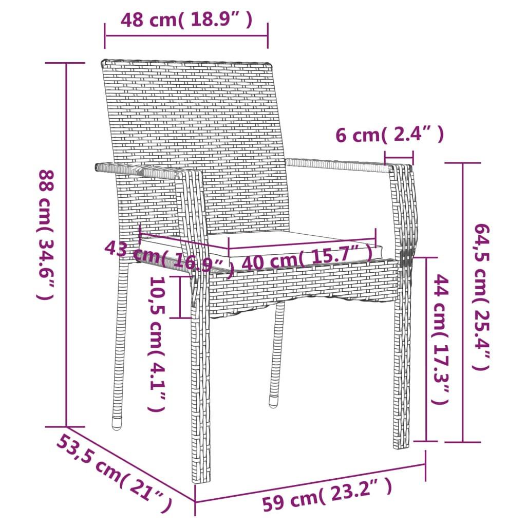 VidaXL Garten essgruppe poly-rattan