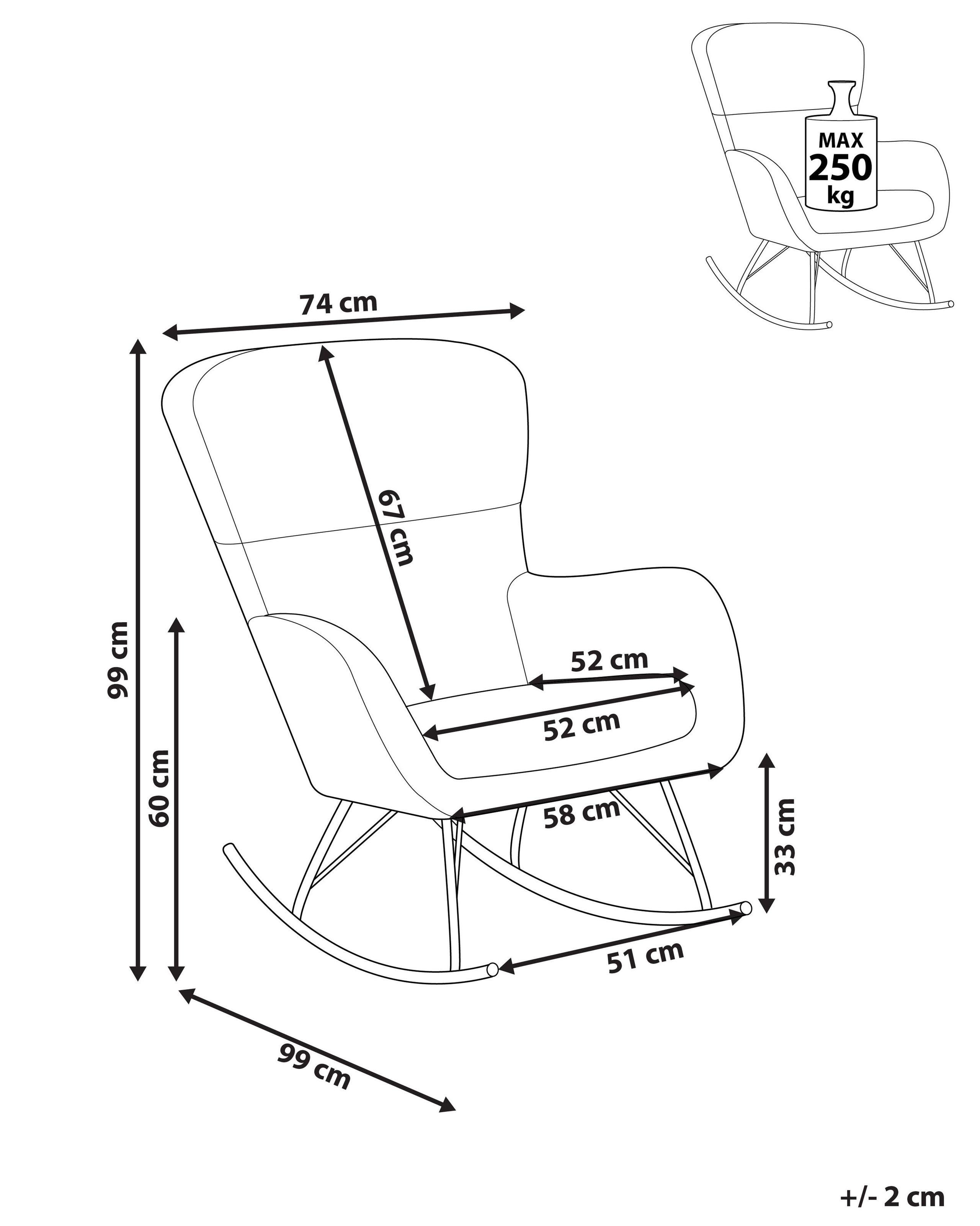 Beliani Schaukelsessel aus Bouclé Retro ANASET