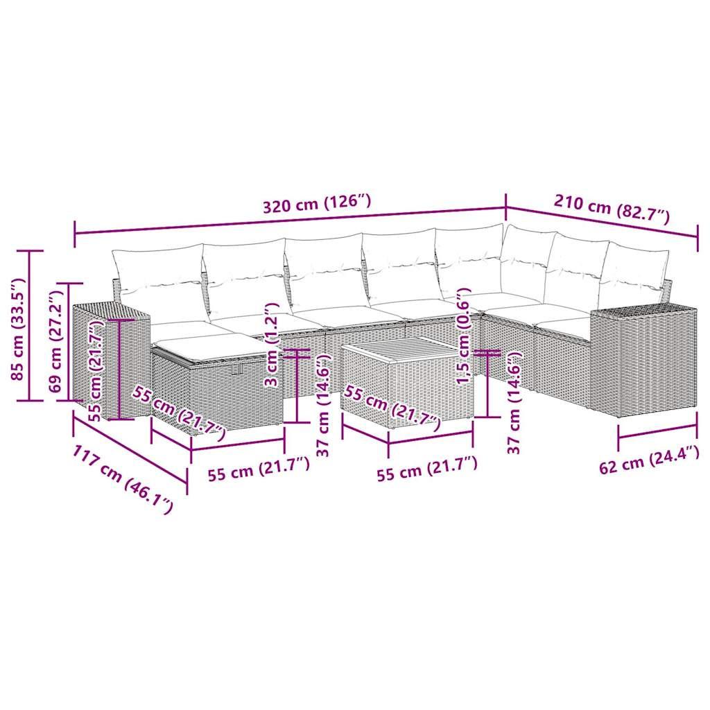 VidaXL Gartensofa set poly-rattan