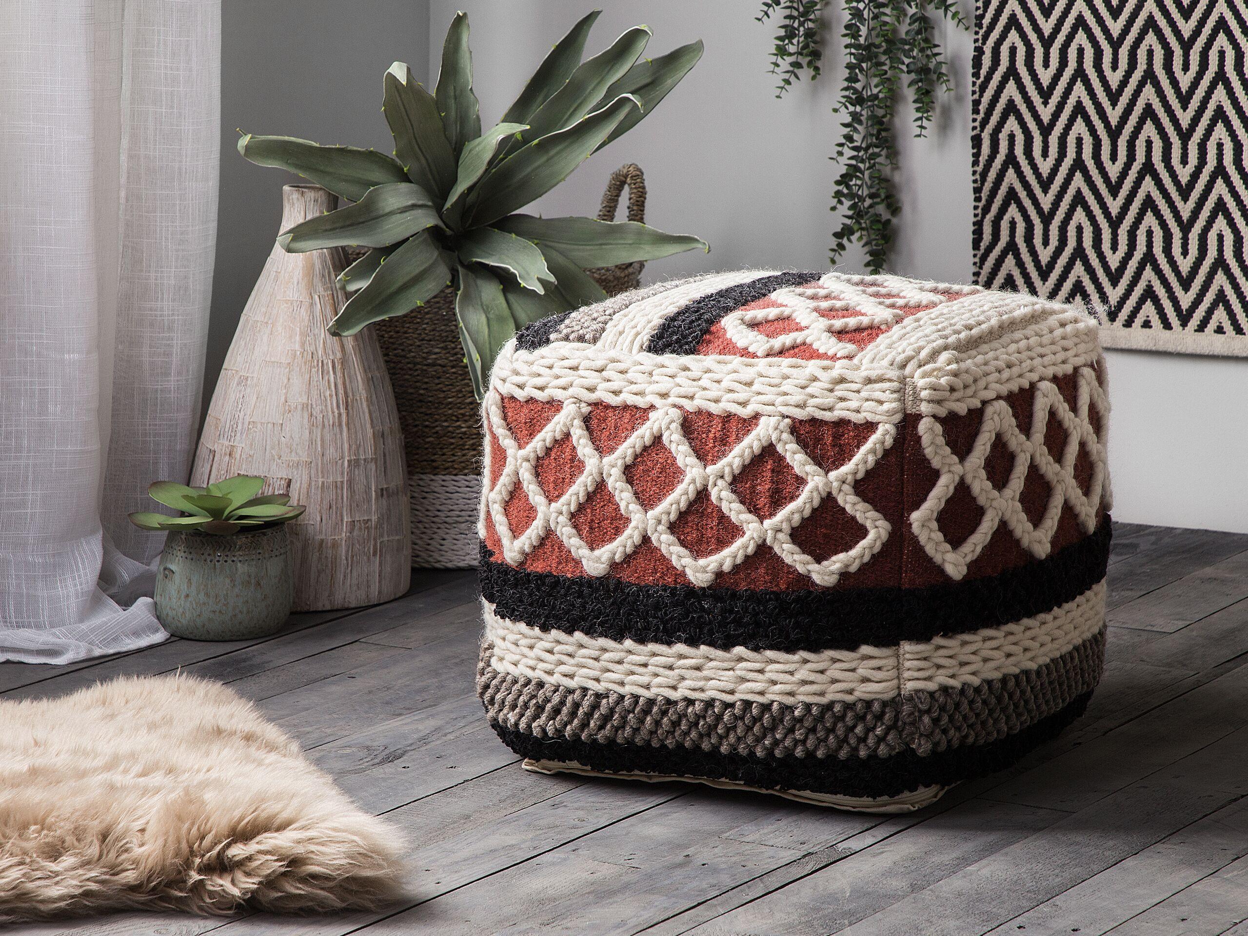 Beliani Pouf aus Baumwolle Boho SAGAR