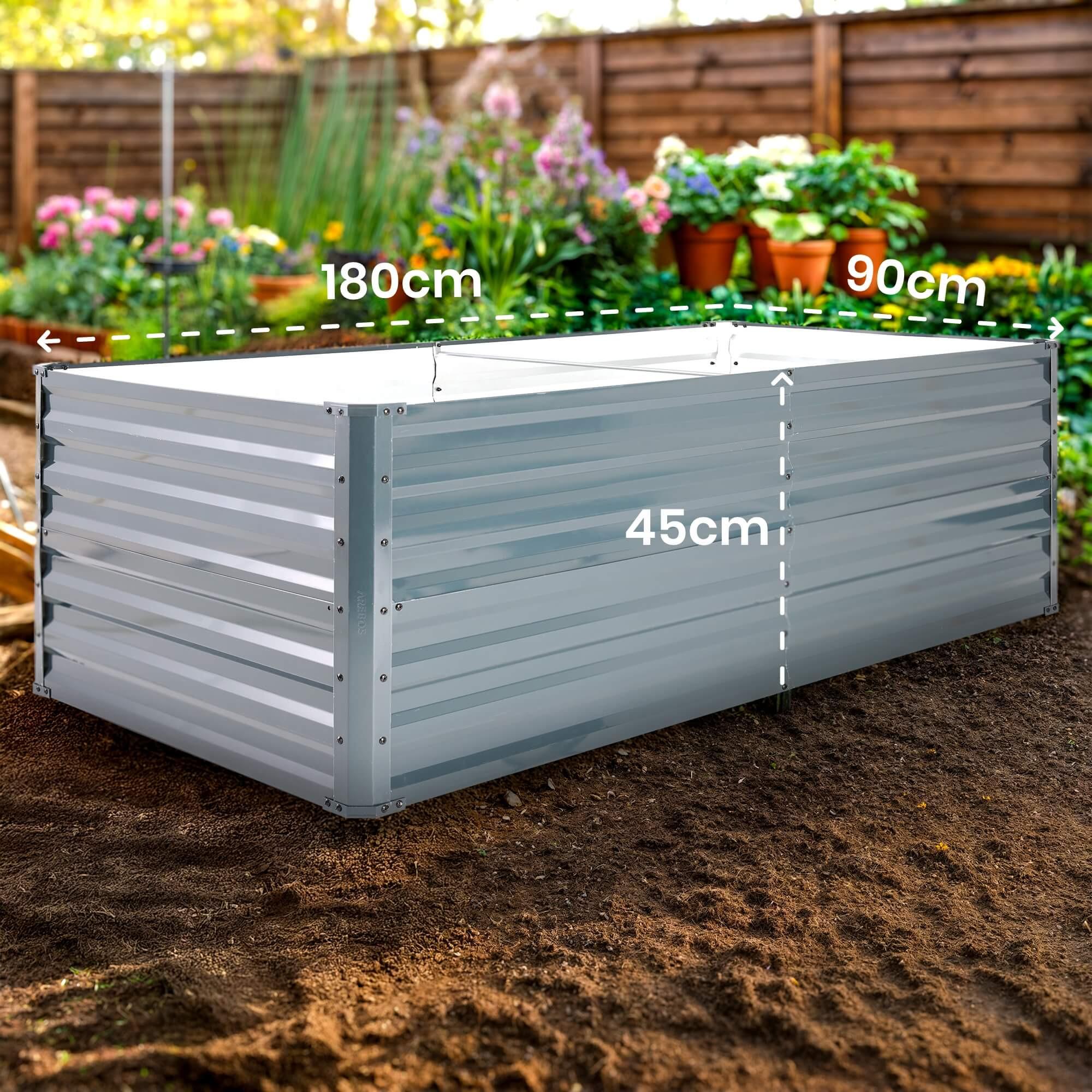 Arebos Metall Hochbeet Gartenbeet Pflanzbeet Rostfrei