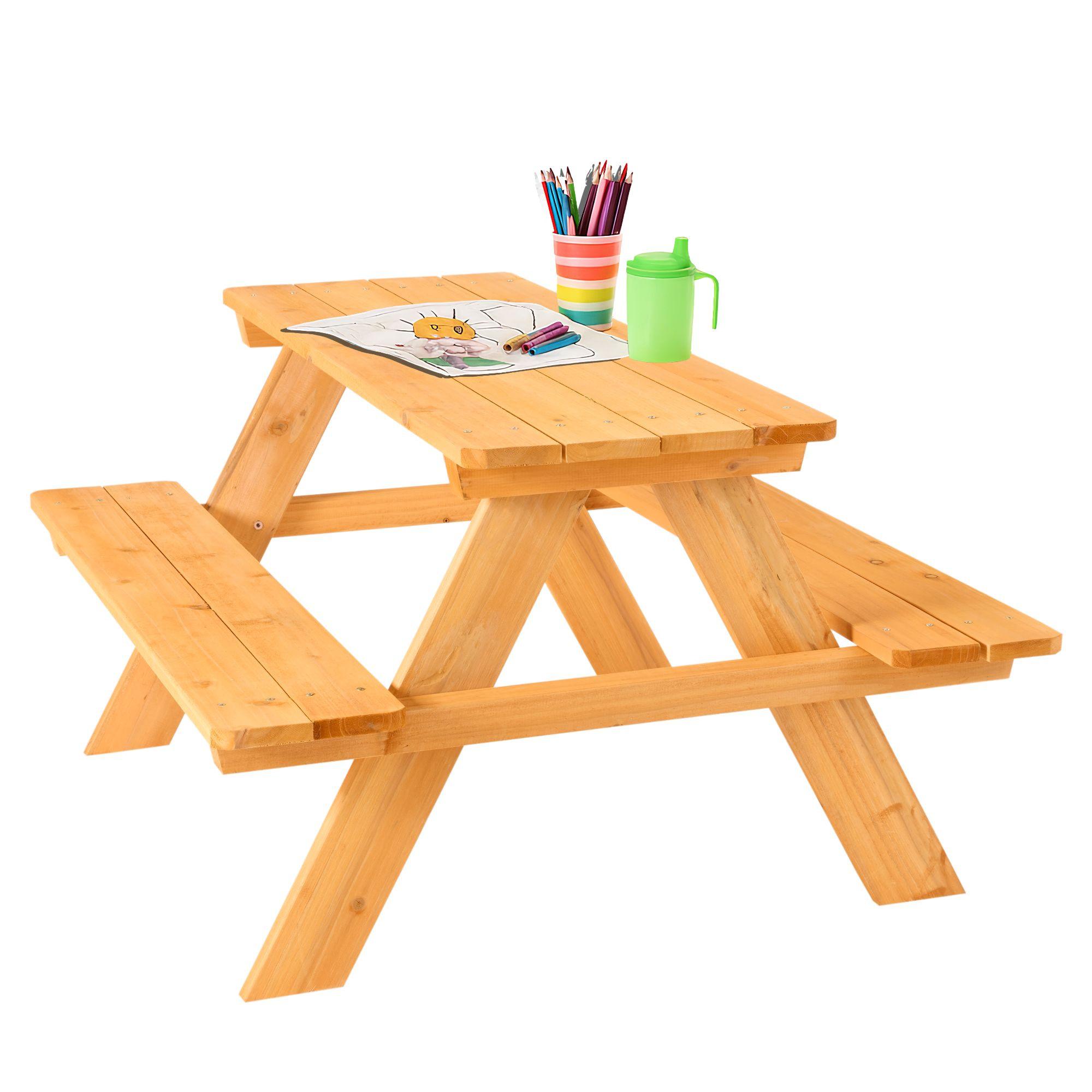 FableKids Kindersitzgarnitur Picknicktisch Kinder - Massivholz