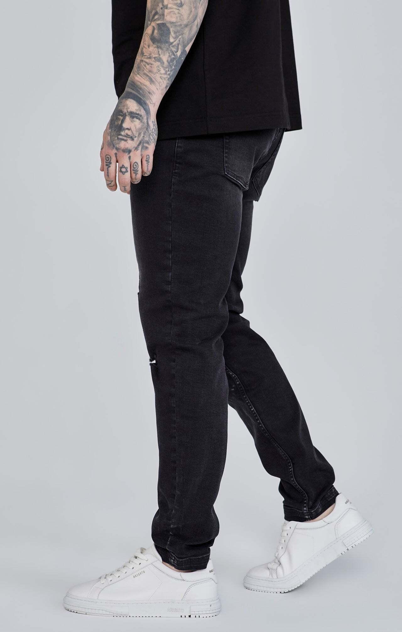 Sik Silk Distressed Slim Fit Jeans