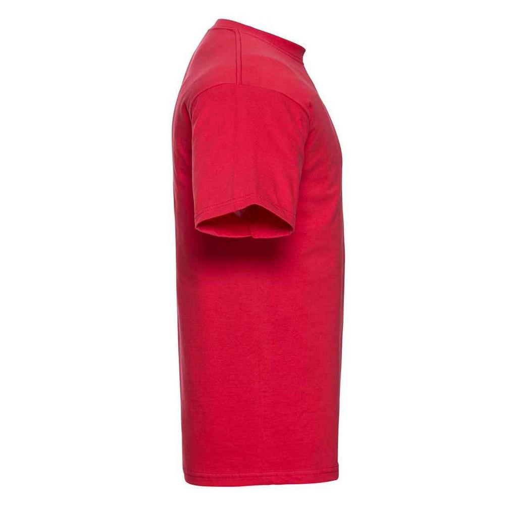 Russell Unifarbenes Kurzarm T-Shirt mit geripptem Kragen