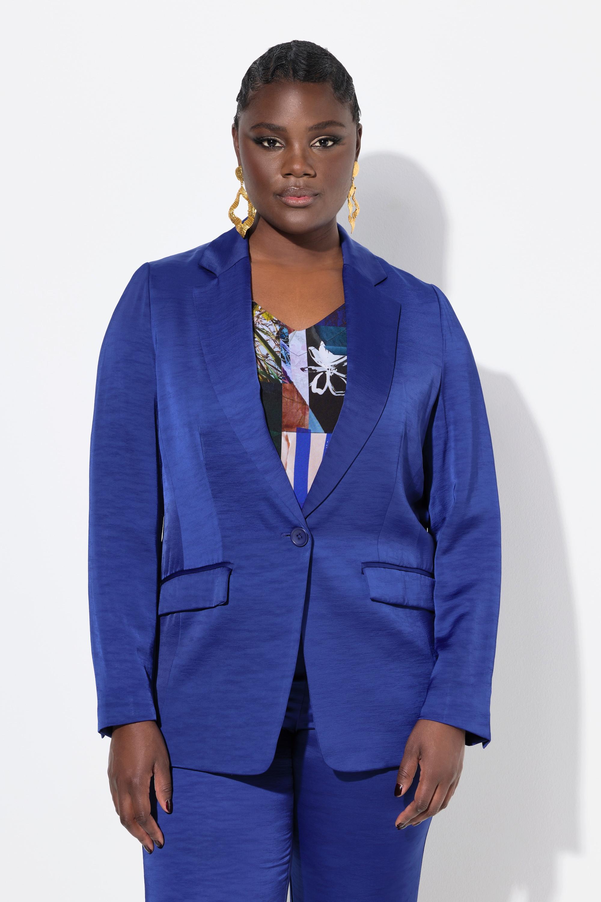 Ulla Popken Blazer, Struktur, Reverskragen, Knopfverschluss