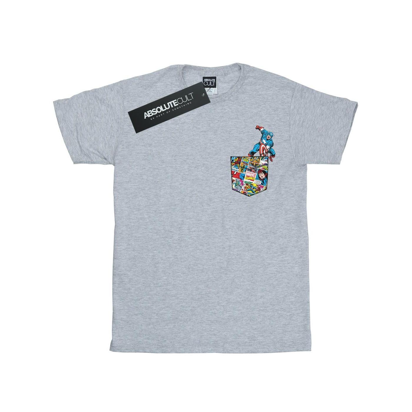 MARVEL Captain America Comic Pocket T-Shirt