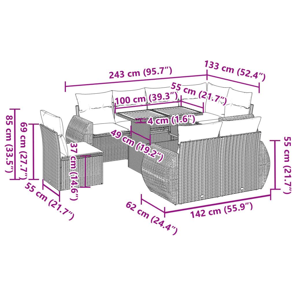 VidaXL Garten sofagarnitur poly-rattan