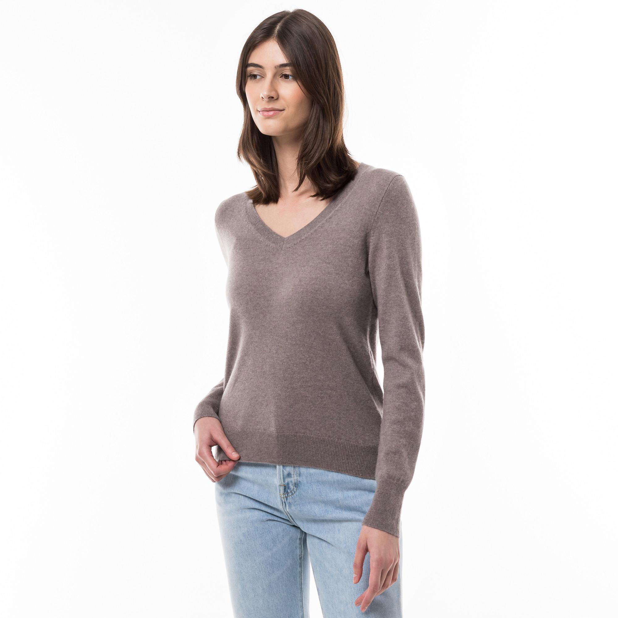 Manor Woman Bio-Cashmere Pullover, V-Neck