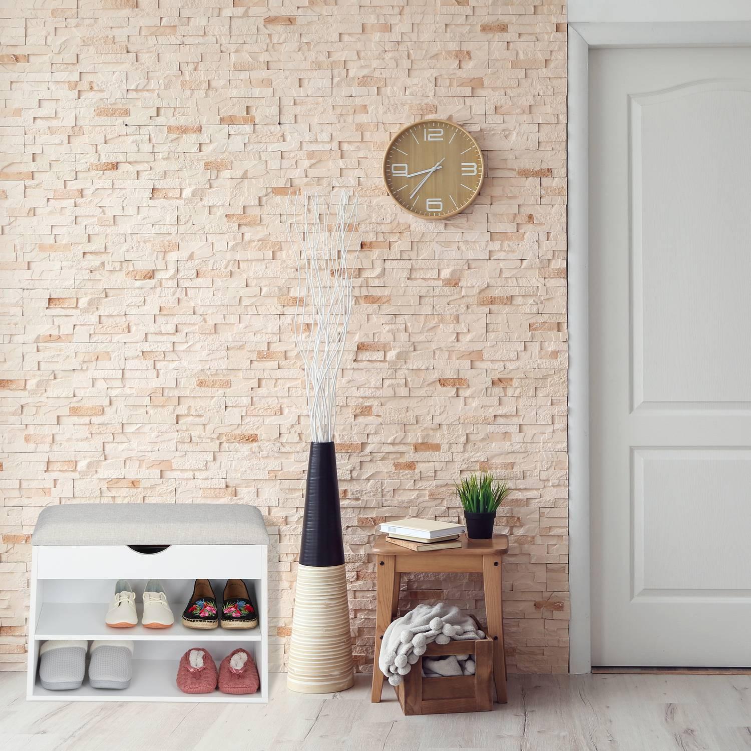 B2X Weiß gepolsterte Schuhbank