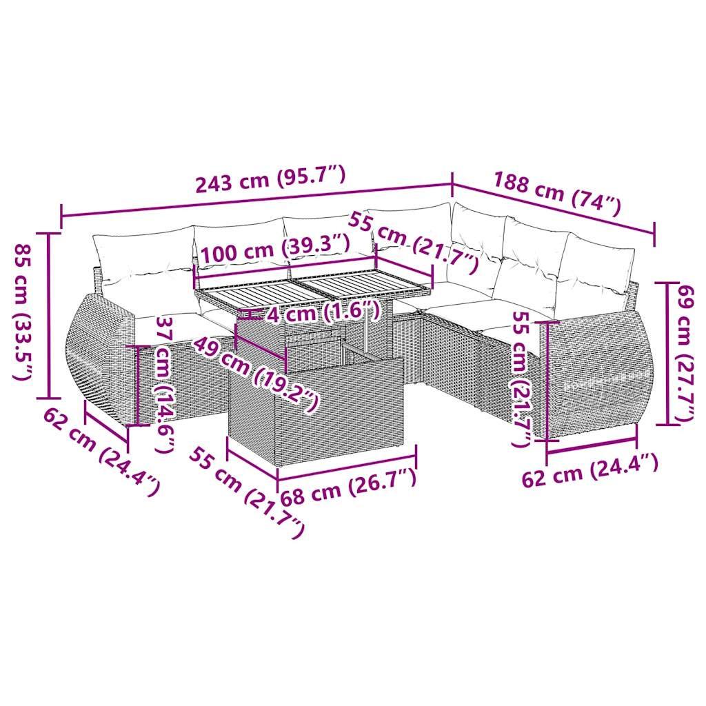 VidaXL Garten sofagarnitur poly-rattan