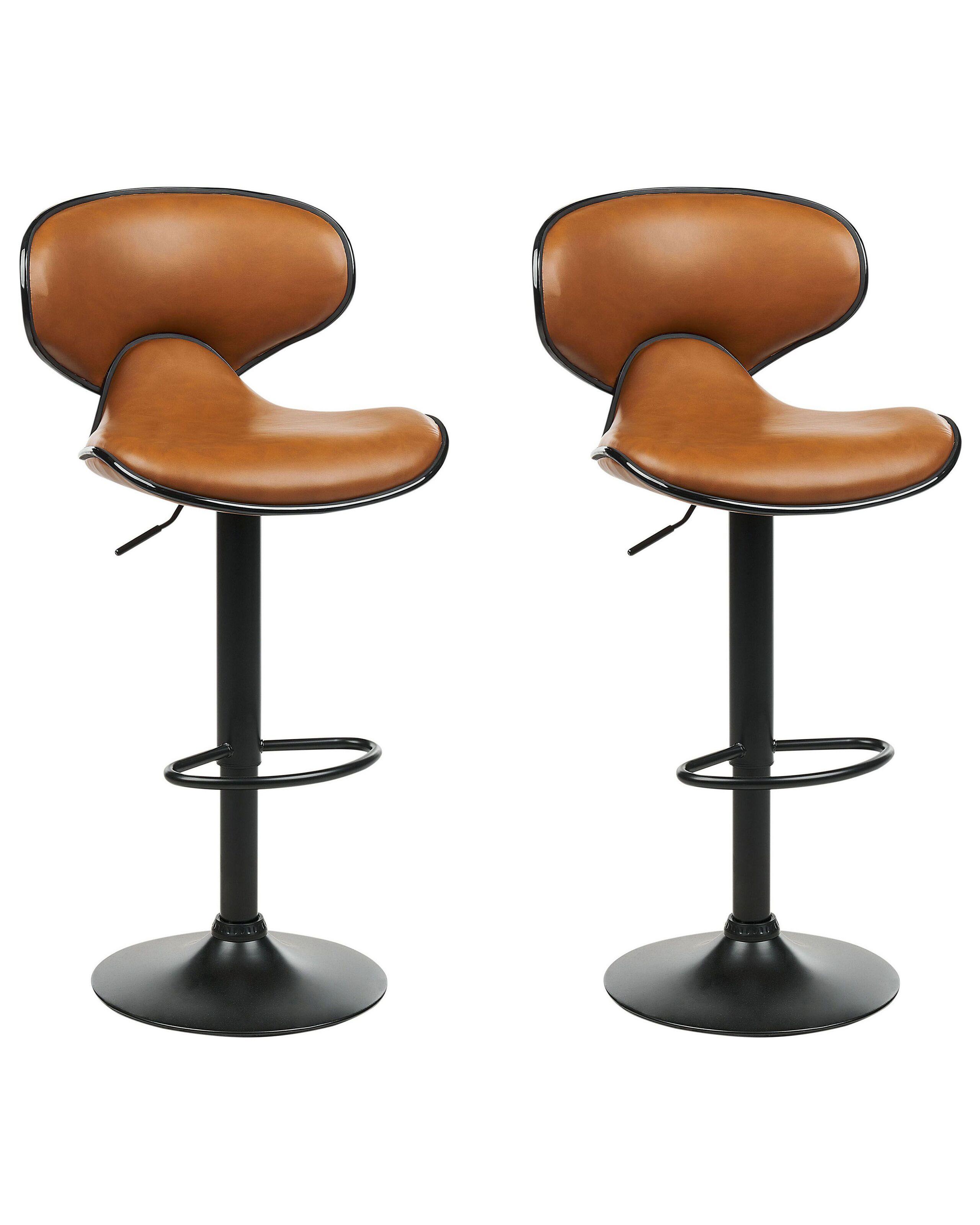 Beliani Set mit 2 Barstühlen aus Kunstleder Modern CONWAY