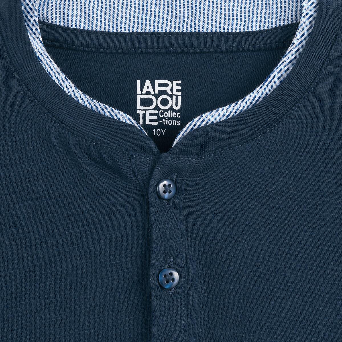 La Redoute Collections Langarm-Shirt mit Rundhals und Knopfleiste