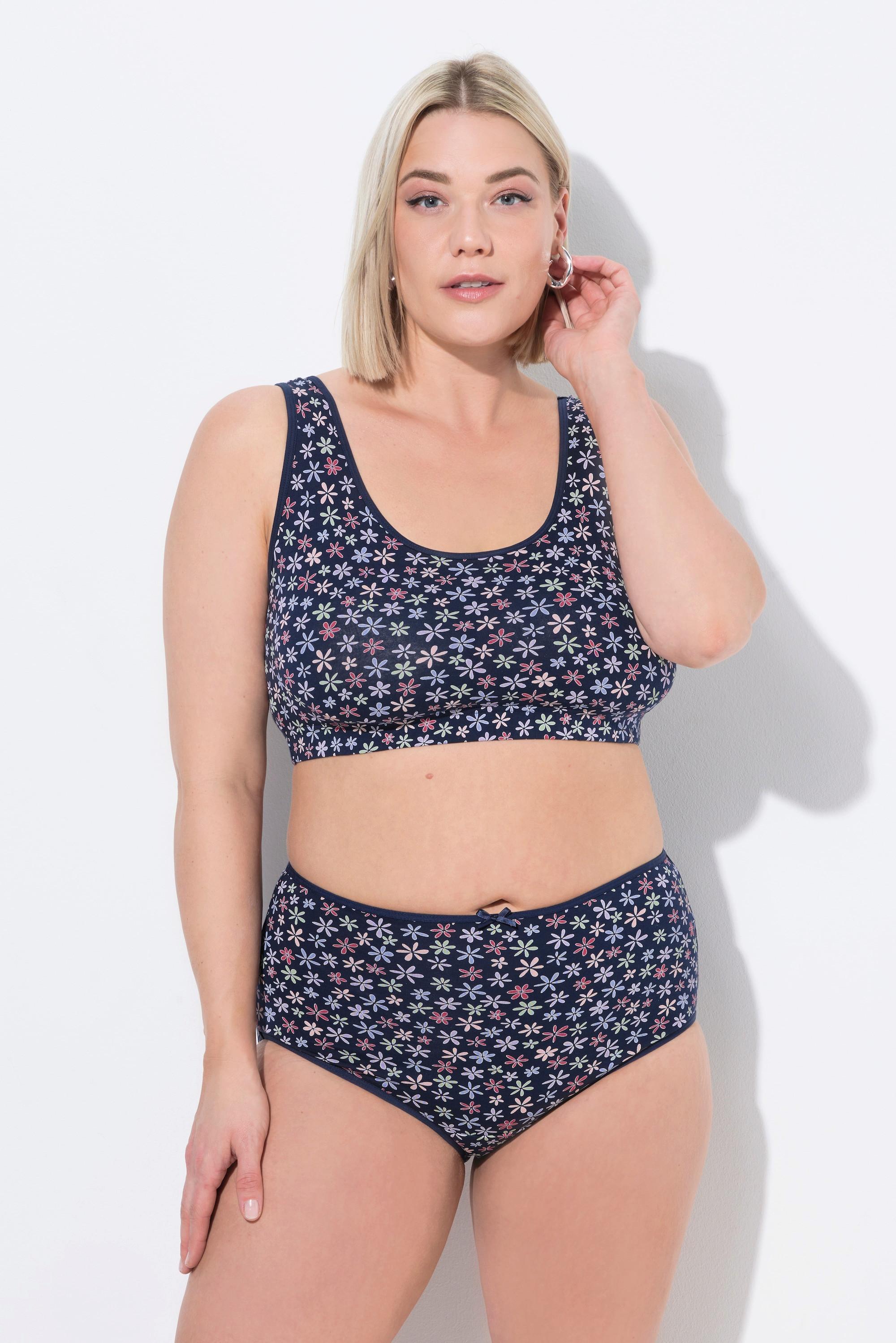 Ulla Popken Maxislips, 5er-Pack, Blüten