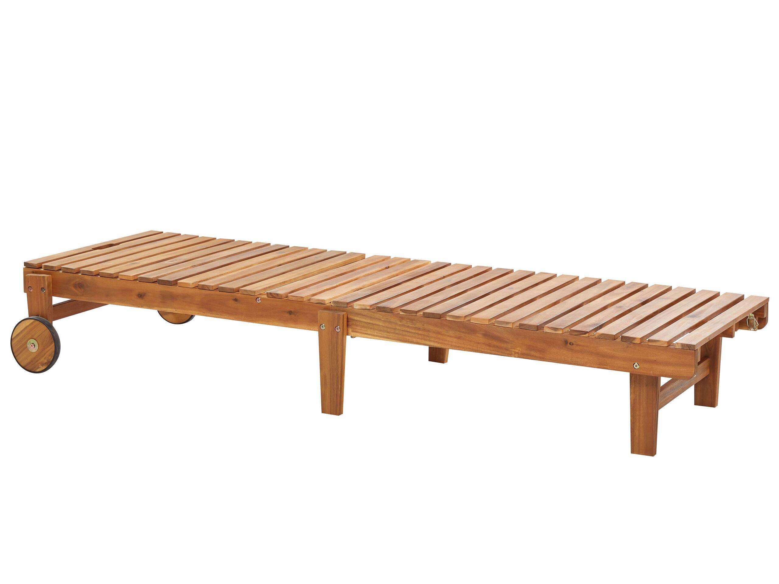 Beliani Sonnenliege aus Akazienholz Klassisch PIETRALUNGA