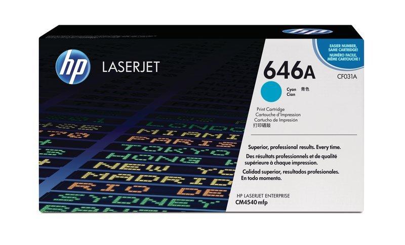 Hewlett-Packard HP Toner-Modul 646A cyan CF031A Color LJ CM4540 12'500 Seiten