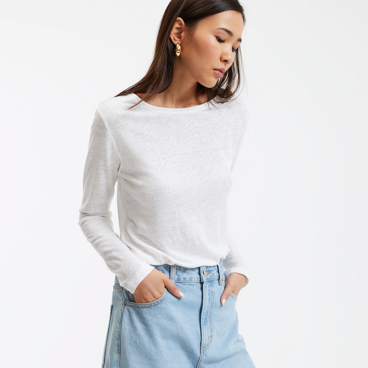 La Redoute Collections Langarmshirt mit Rundhalsausschnitt