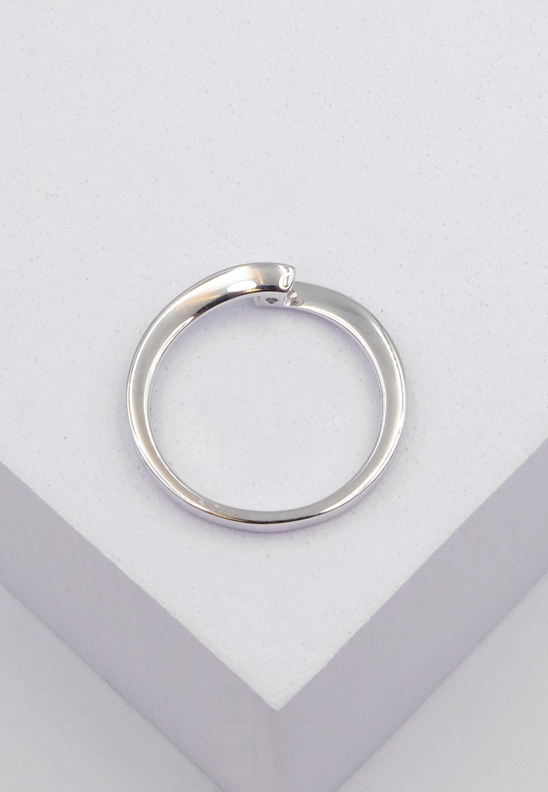 MUAU Schmuck Solitaire Ring Diamant 0.10ct. Weissgold 750