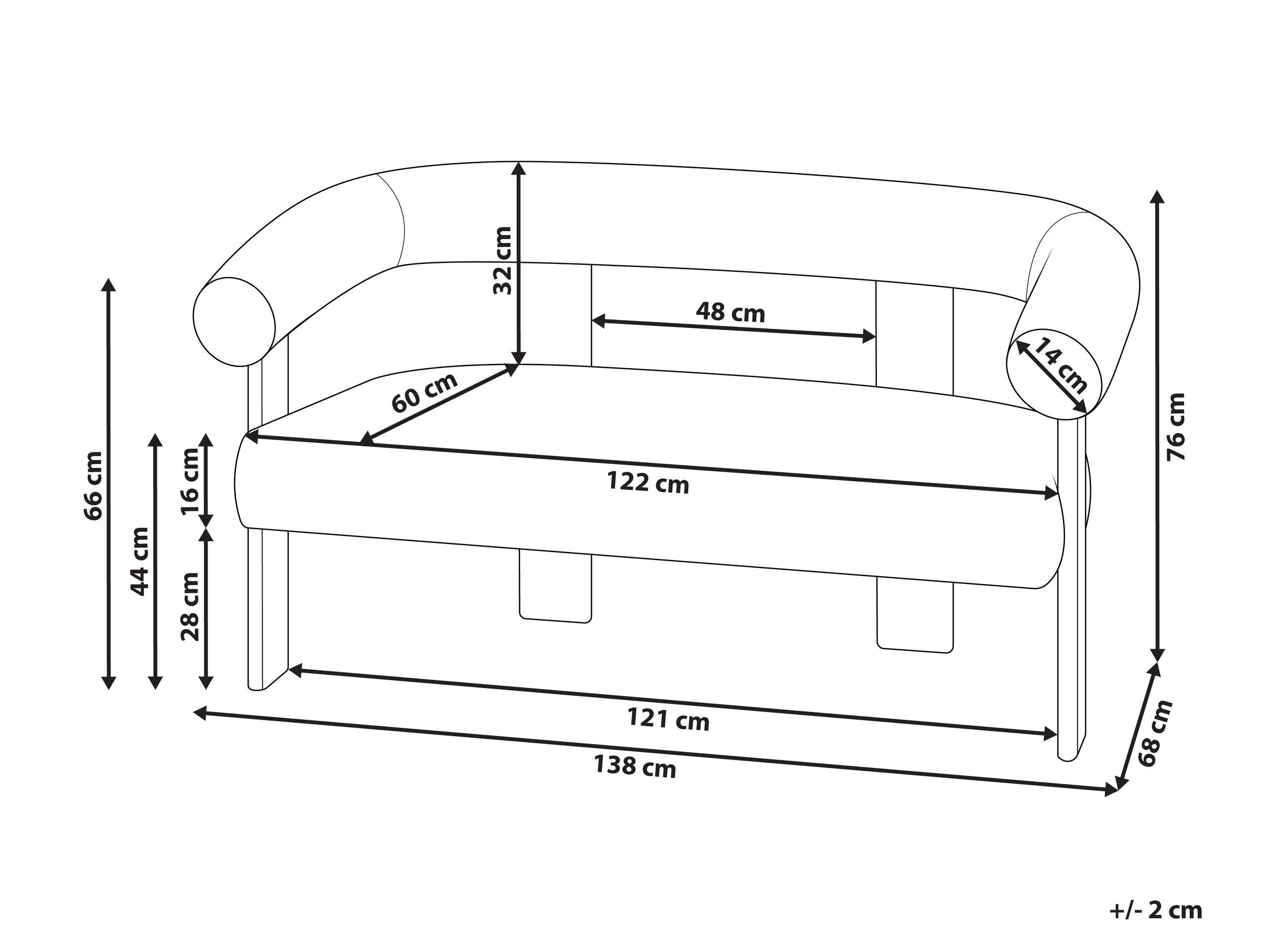 Beliani 2 Sitzer Sofa aus Bouclé Retro ILBRO
