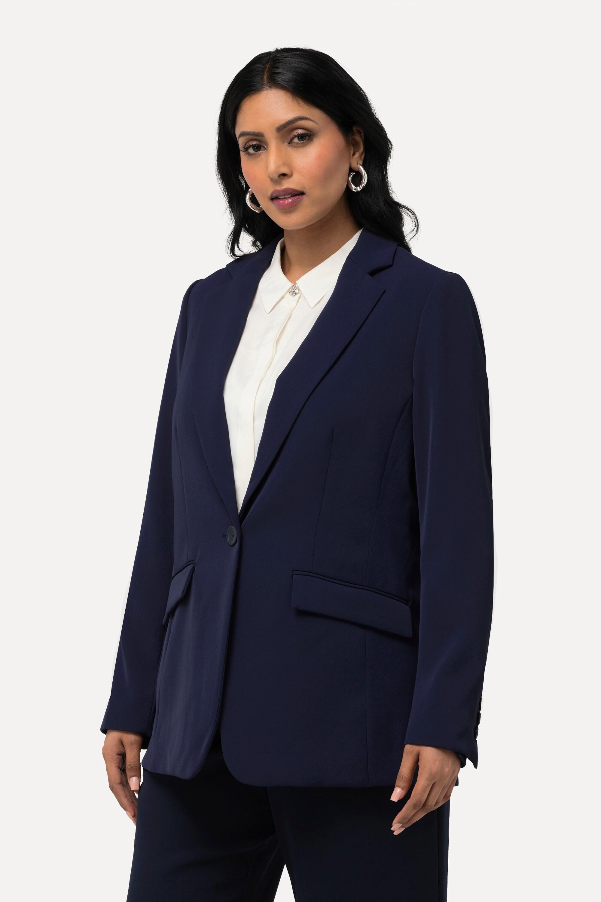 Ulla Popken Blazer, Reverskragen, Klappentaschen, Knopfverschluss