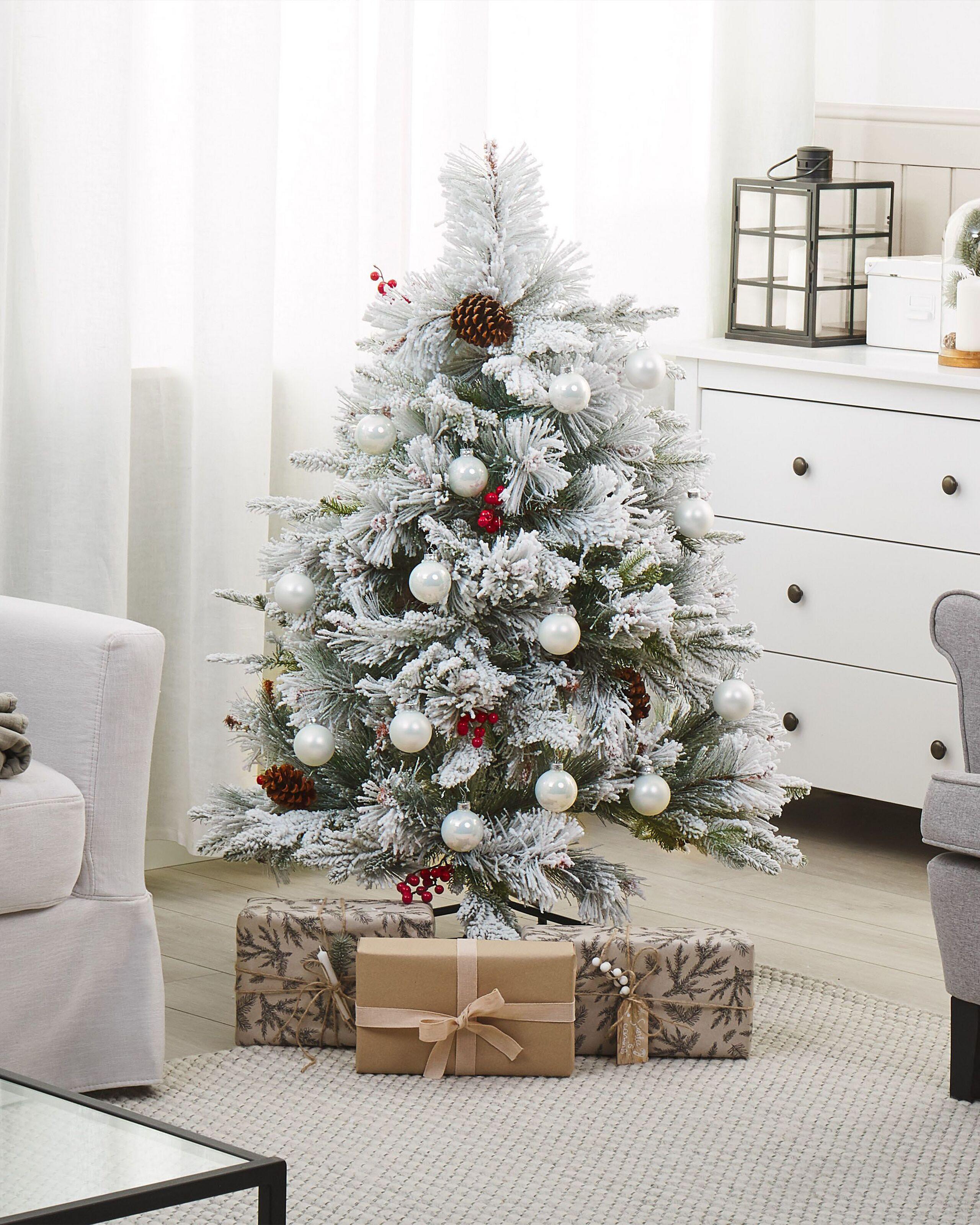 Beliani Künstlicher Weihnachtsbaum mit Schnee aus Kunststoff Klassisch MASALA