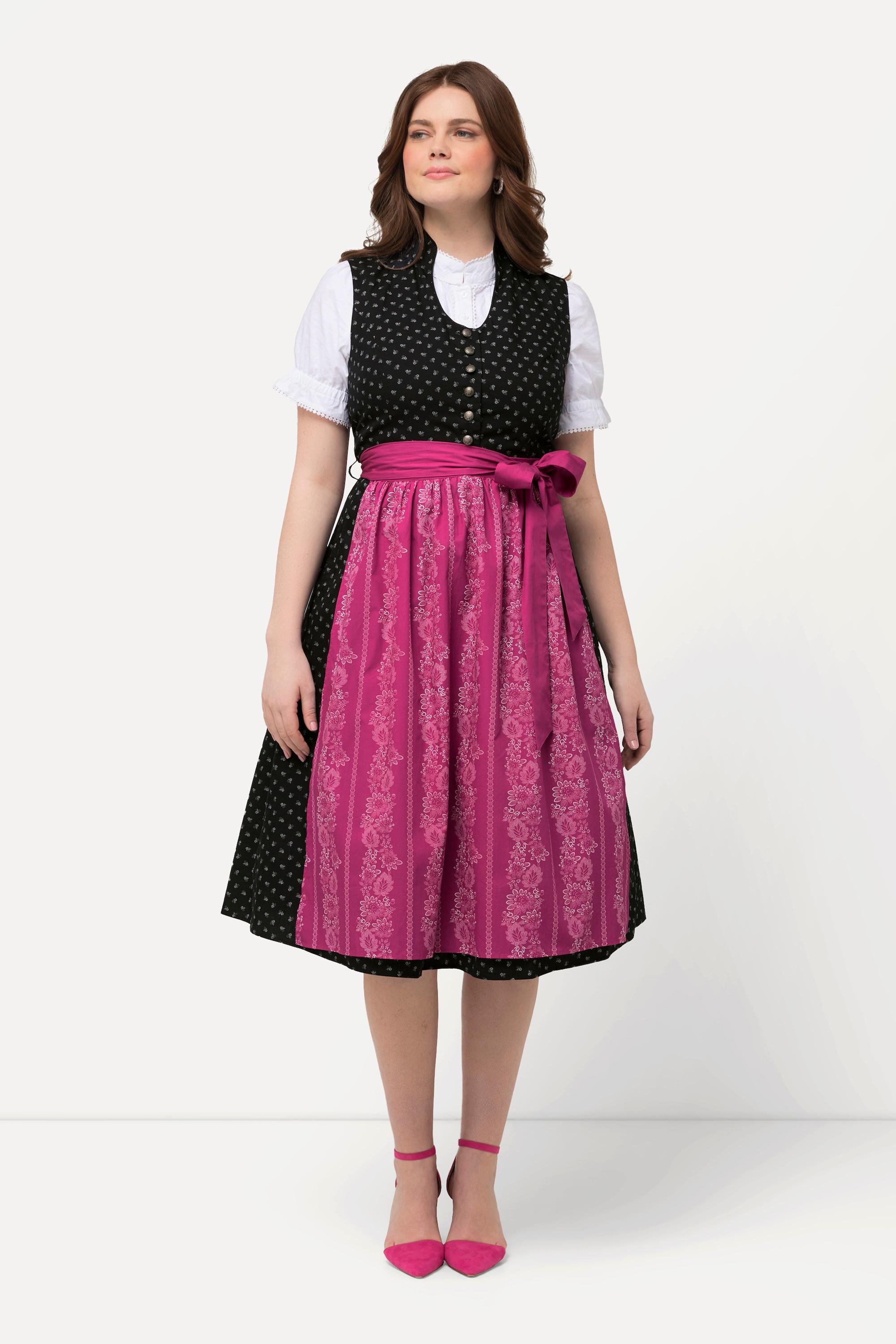 Ulla Popken Dirndl mit Schmuckknöpfen und Stehkragen