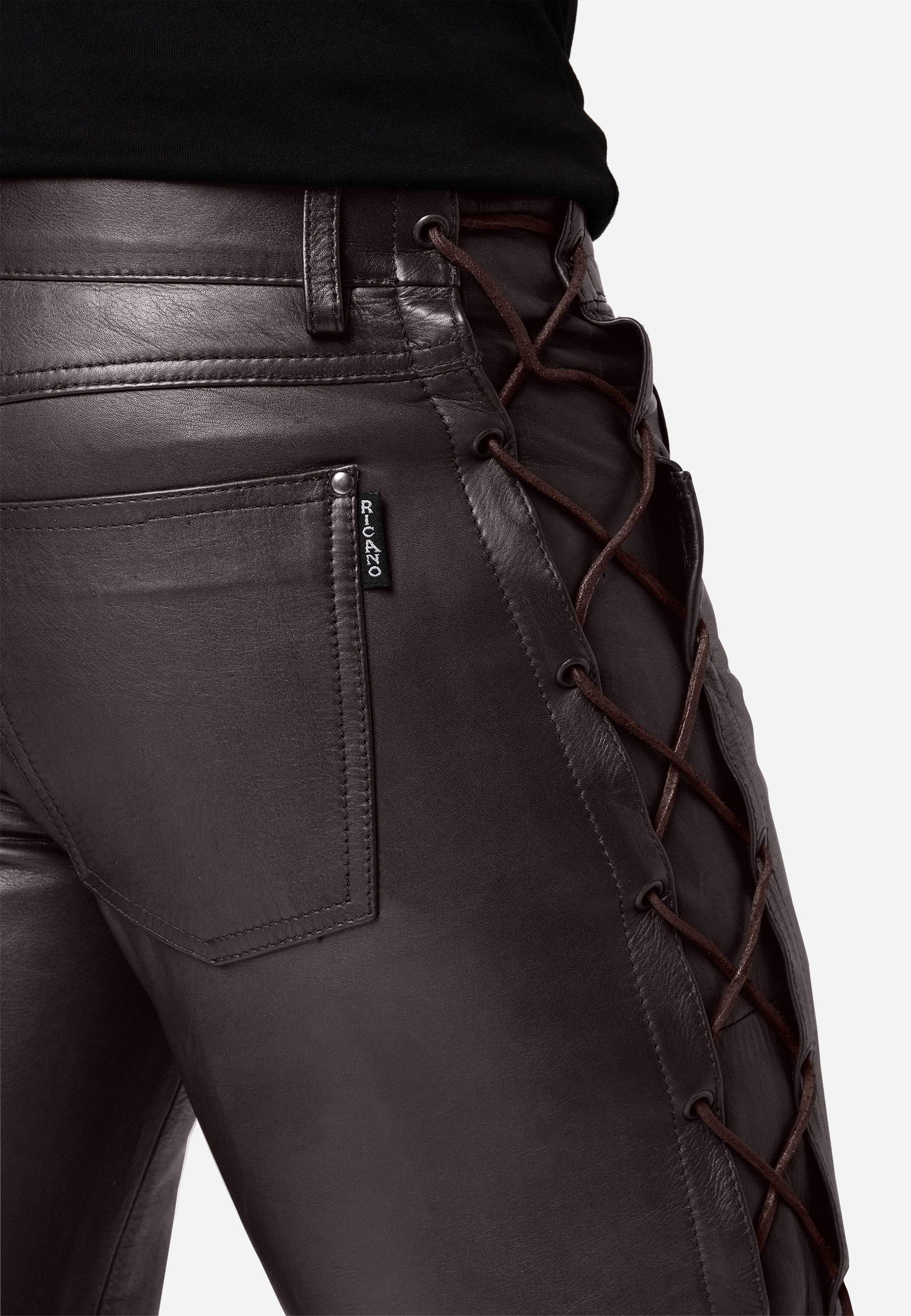 RICANO Cow Waxy Lederhose mit Schnürungen