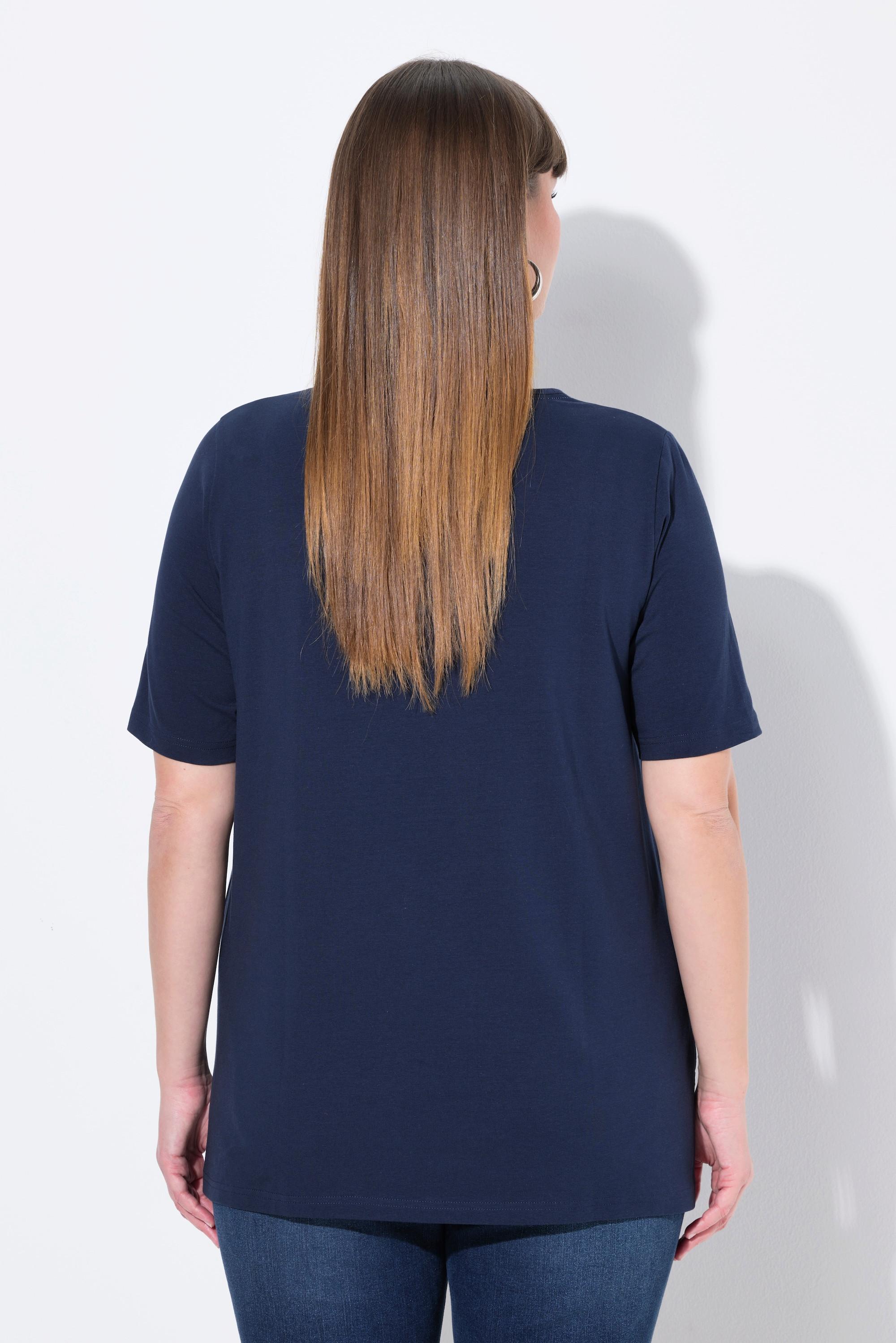 Ulla Popken Classic Möwe Print Carree-Ausschnitt Halbarm T-Shirt