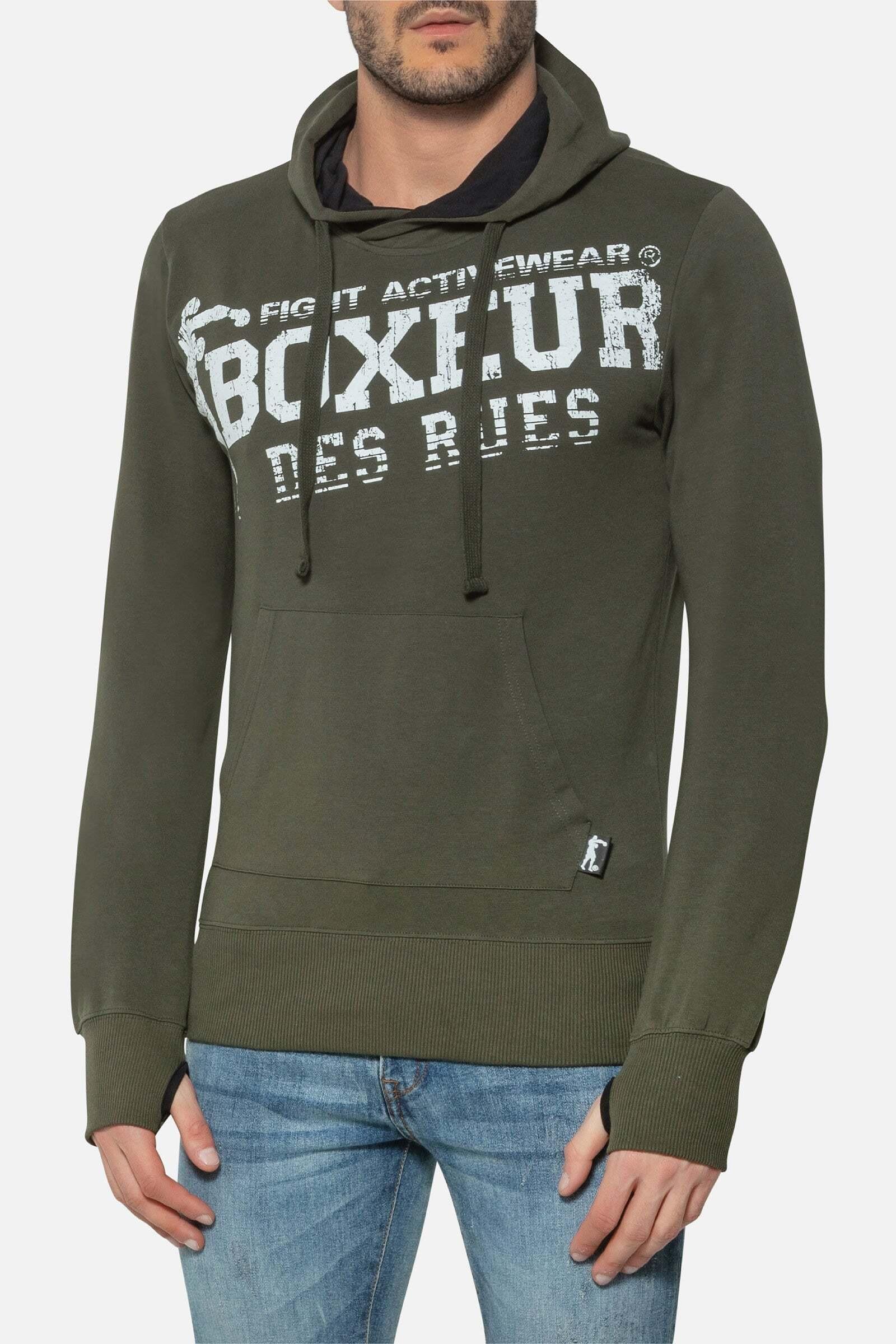 BOXEUR DES RUES Kapuzenpullover Hooded Sweatshirt with Thumb Openings